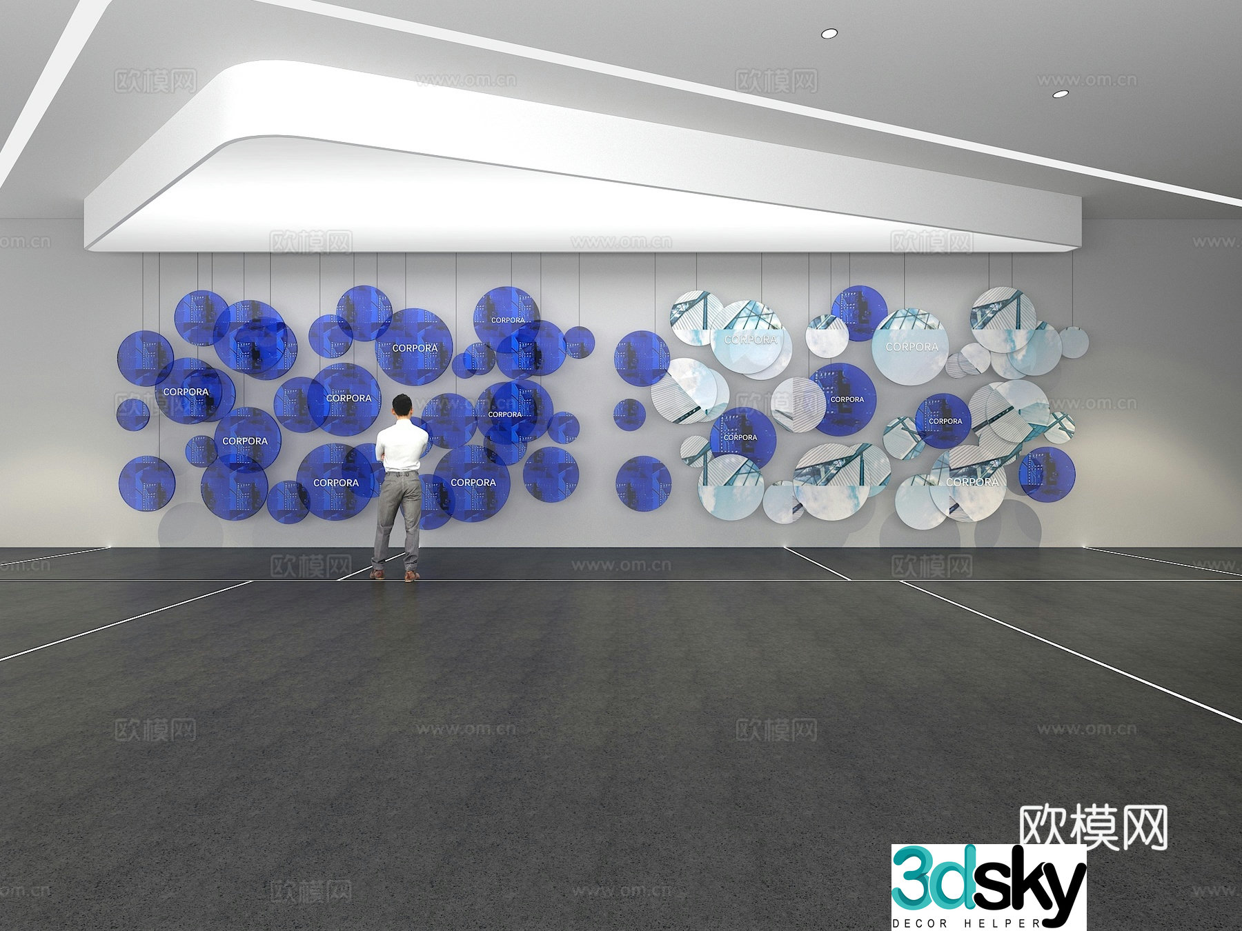 Cultural wall Corporate culture wall Display wall Theme wall Exhibition hall Campus culture Corridor 3D model