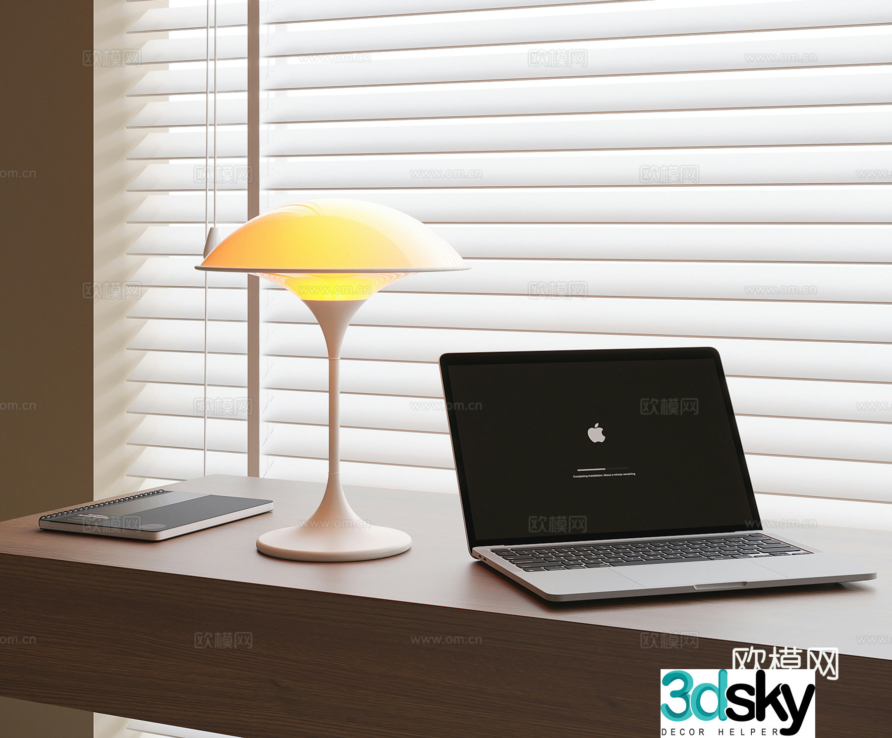 Modern desk lamp laptop 3d model