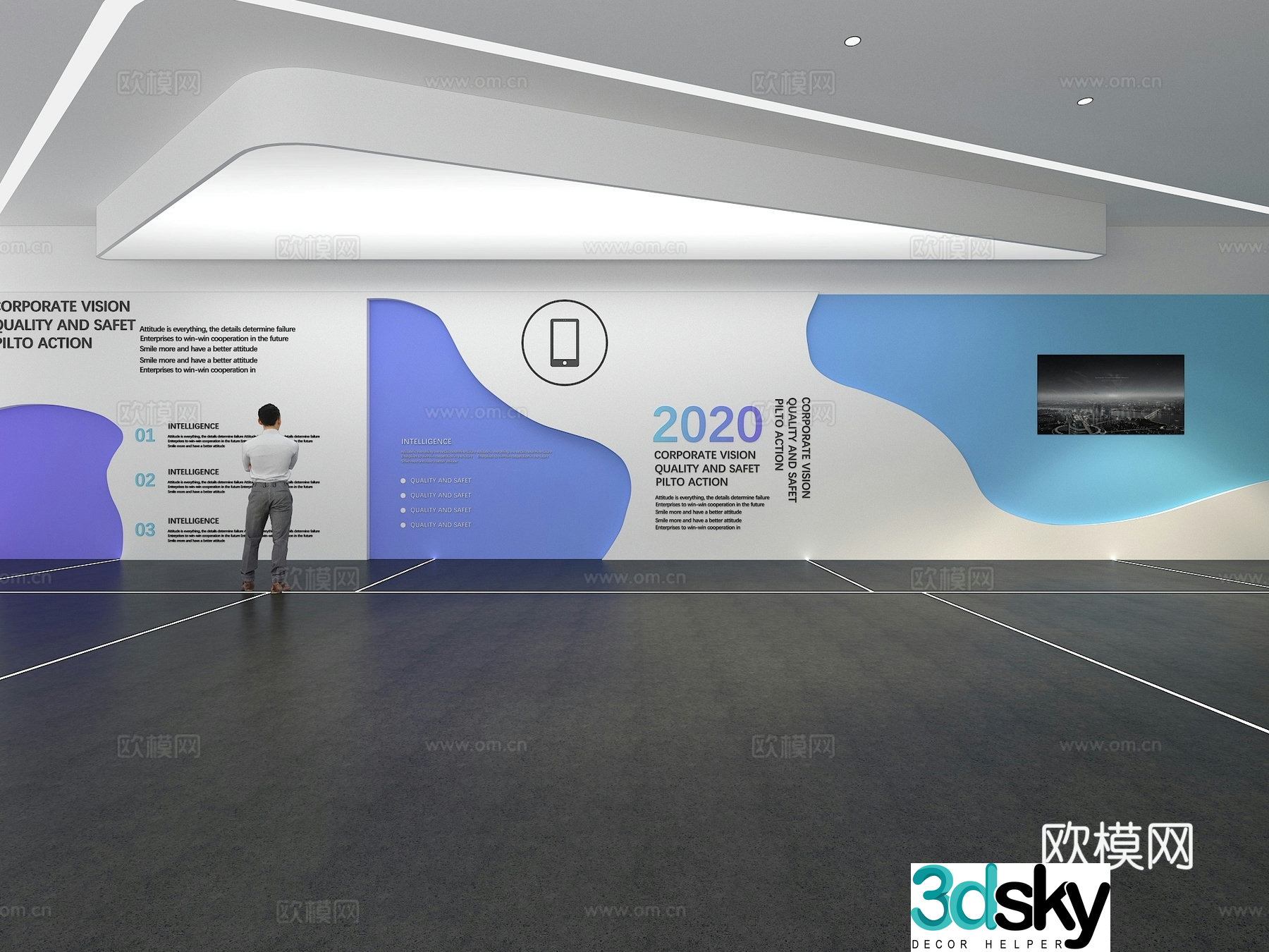 Cultural wall Corporate culture wall Display wall Classroom Exhibition hall Campus culture Corridor 3D model