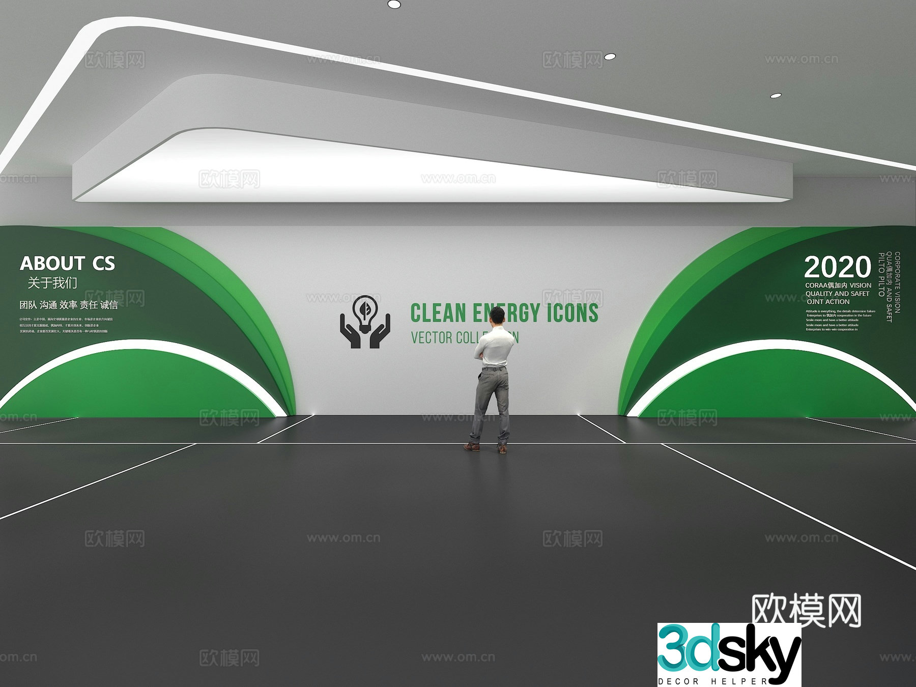 Cultural wall Corporate culture wall Display wall Theme wall Exhibition hall Campus culture Corridor 3D model