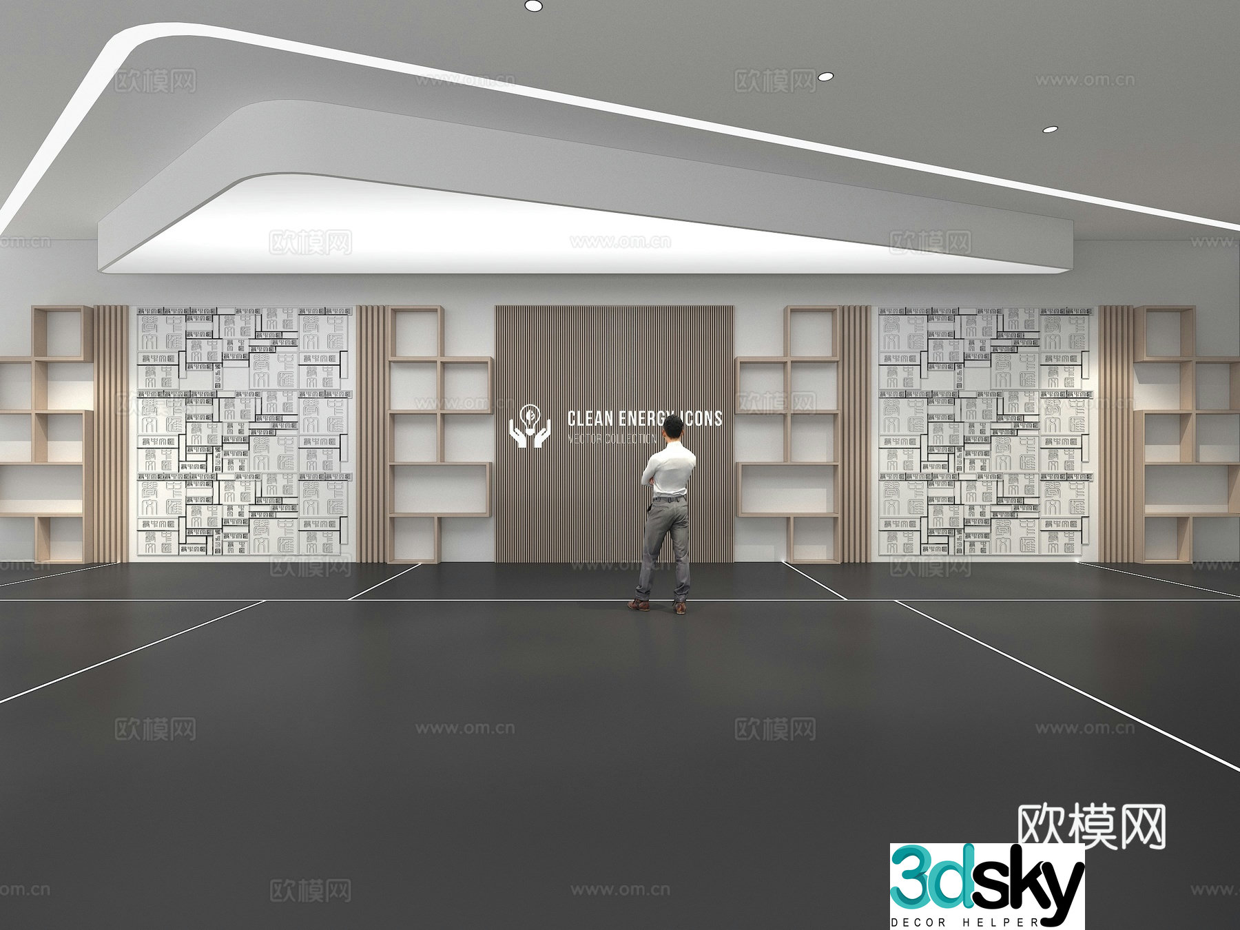 Cultural wall Classroom Cultural wall Education Theme wall Exhibition hall Campus culture Corridor 3D model