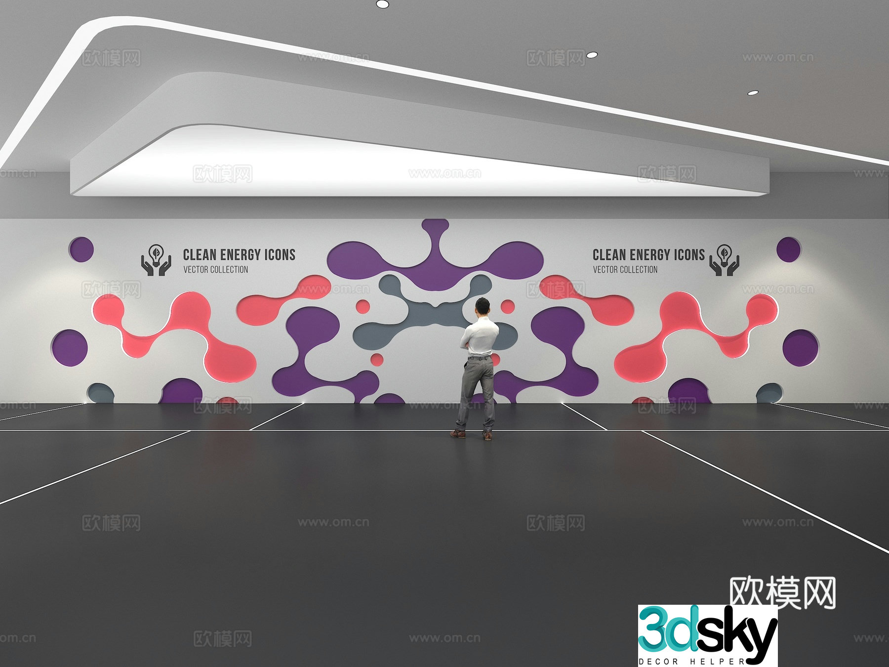Cultural wall Corporate culture wall Education Theme wall Exhibition hall Campus culture Corridor 3D model
