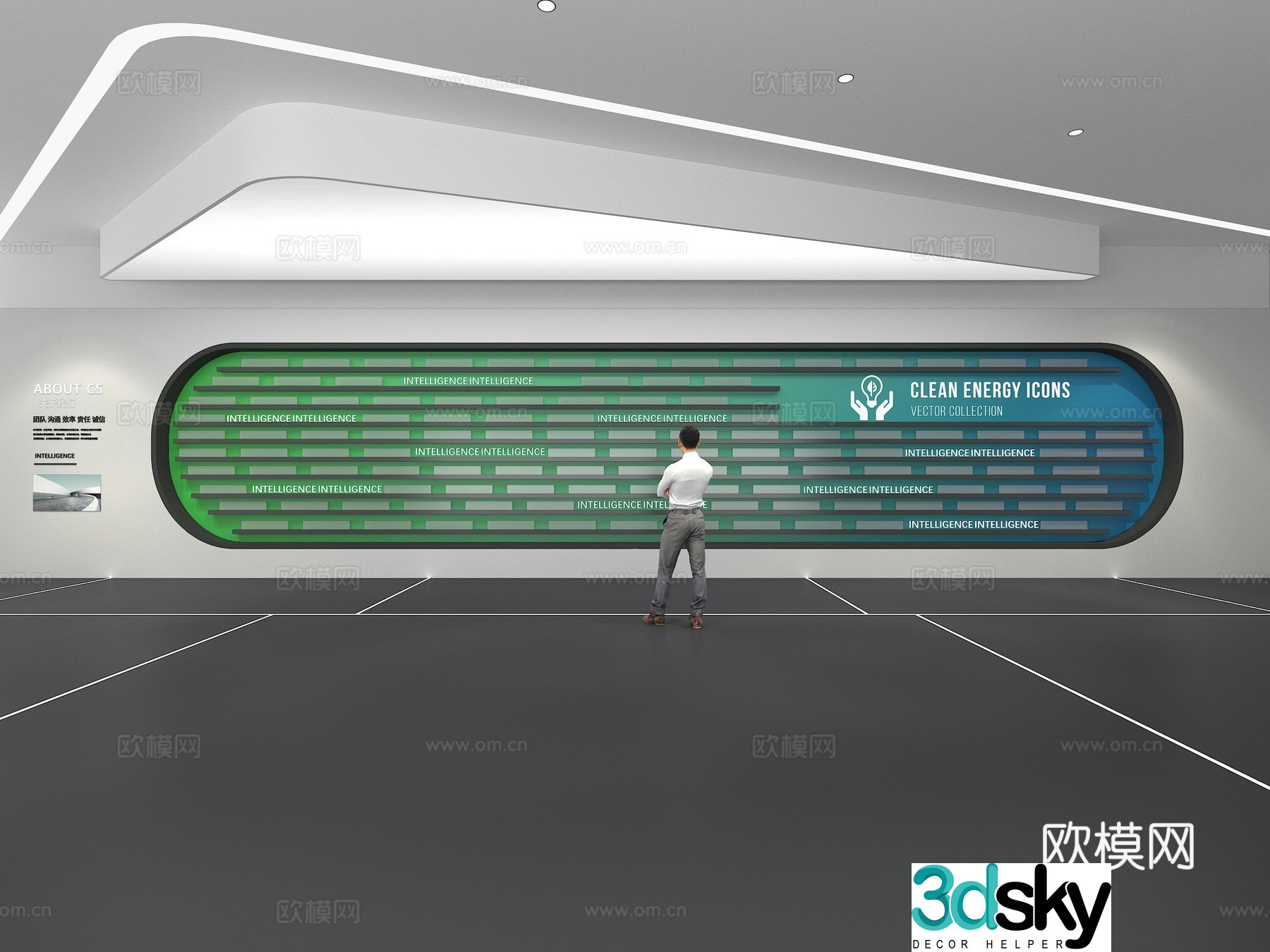Cultural wall Corporate culture wall Display wall Theme wall Exhibition hall Campus culture Corridor 3D model
