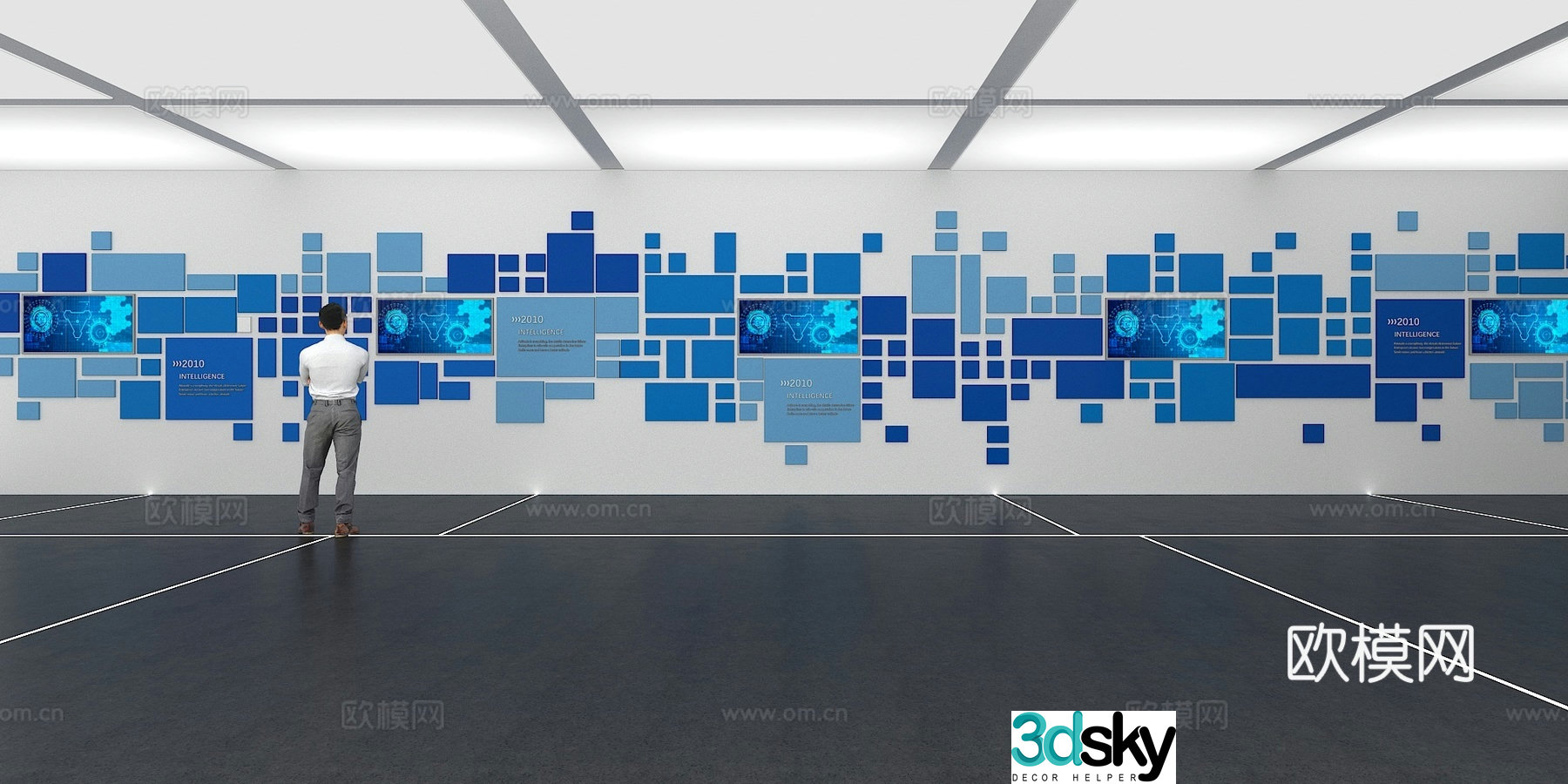 Cultural wall Corporate culture wall Display wall Theme wall Exhibition hall Campus culture Corridor 3D model