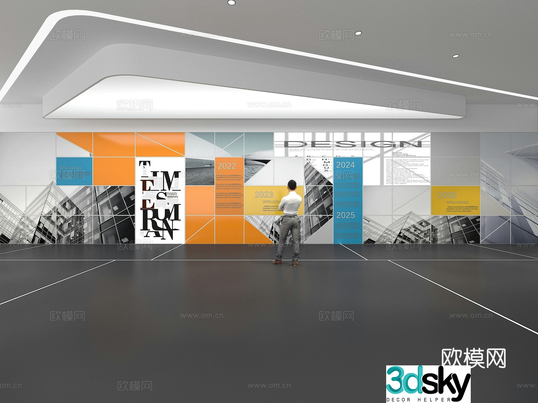 Cultural wall Corporate culture wall Display wall Education Exhibition hall Campus culture Corridor 3D model