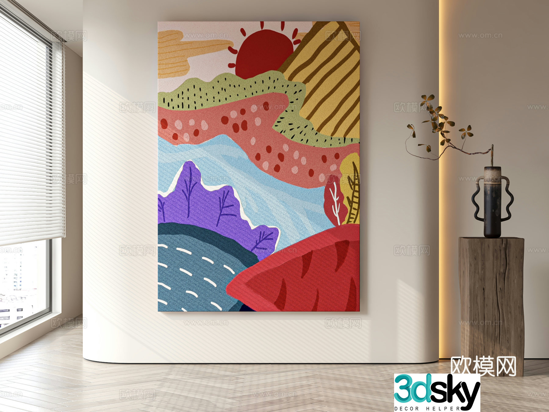 Modern style decorative painting 3d model