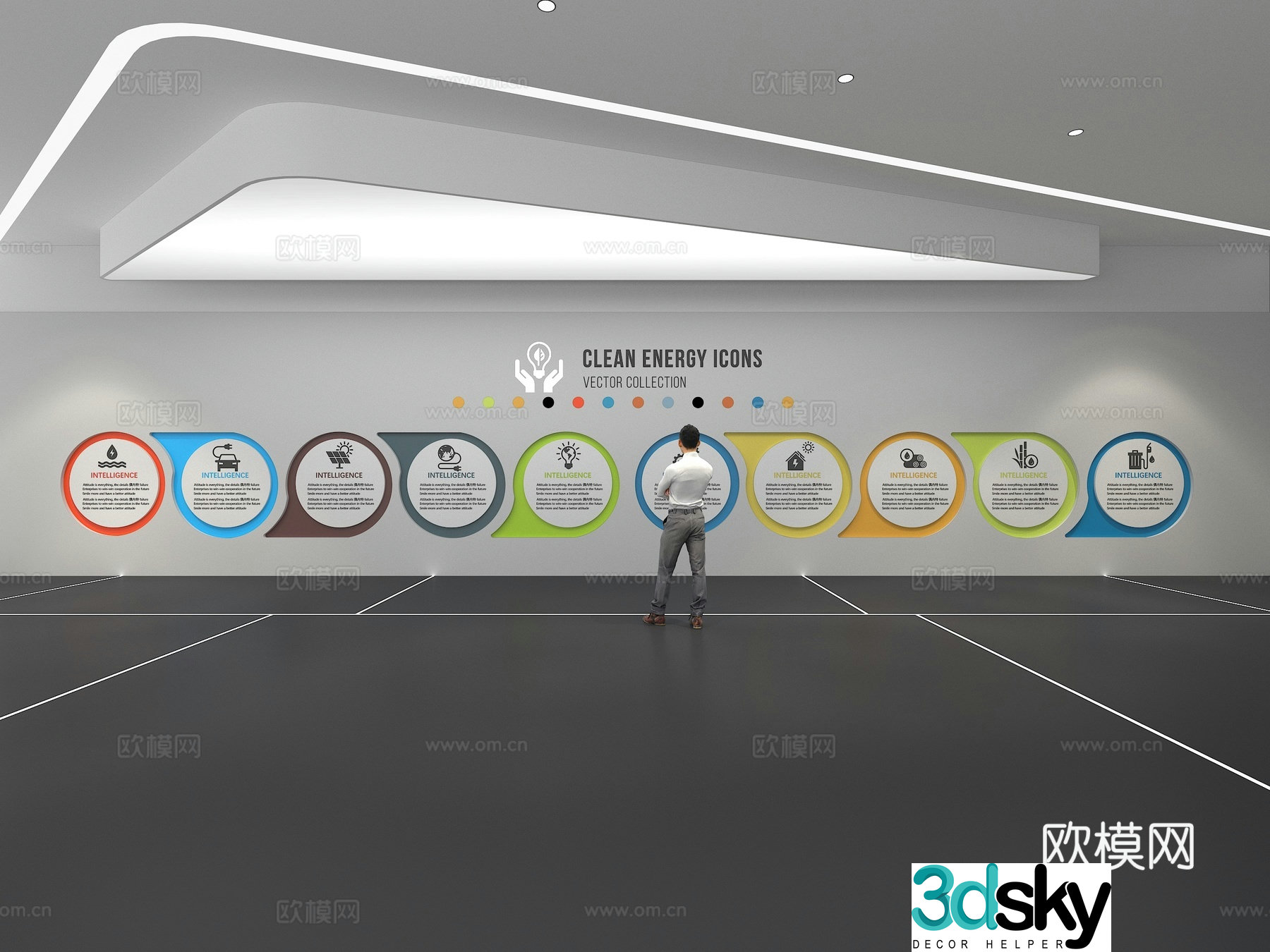 Cultural wall Corporate culture wall Education Theme wall Exhibition hall Campus culture Corridor 3D model