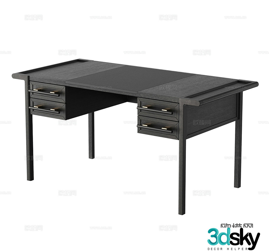 Wasabi wind table dressing table study table storage table wooden table 3d model