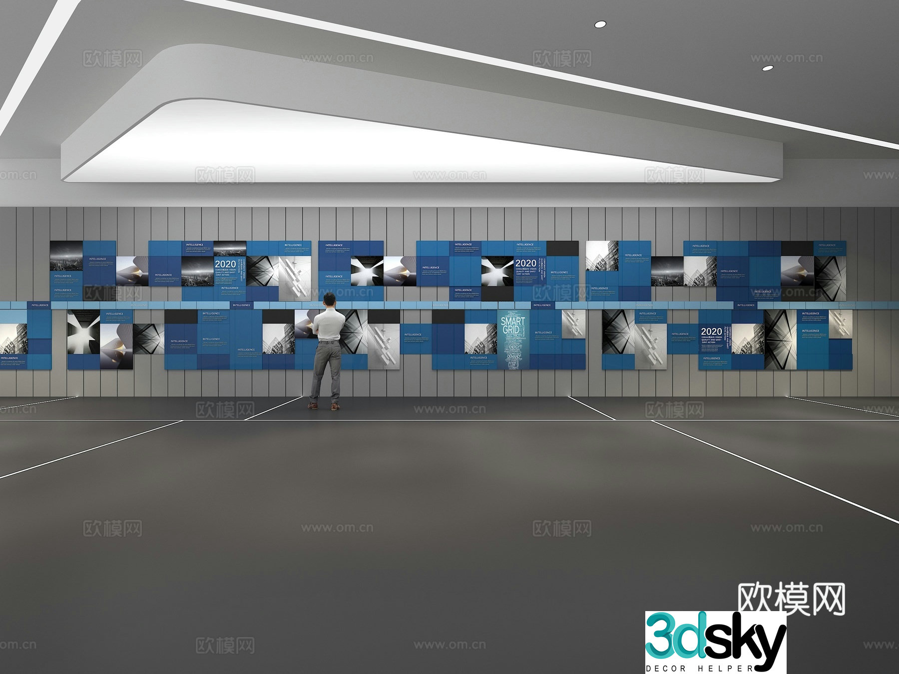 Cultural wall Corporate culture wall Display wall Classroom Exhibition hall Campus culture Corridor 3D model