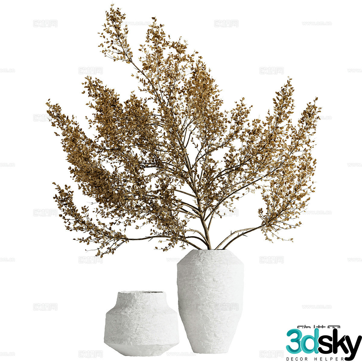 New Chinese style waive vase flower art 3D model