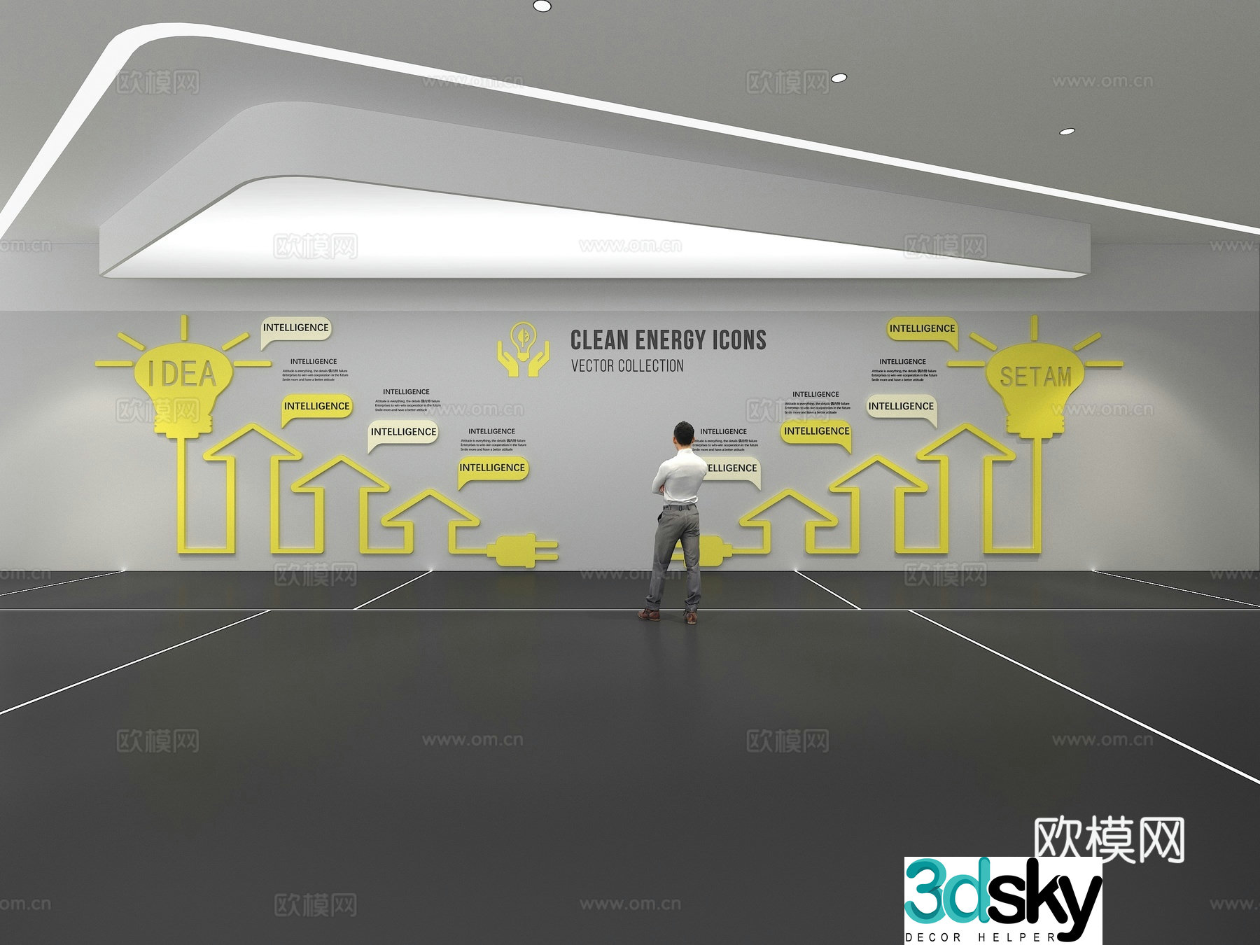 Cultural wall Corporate culture wall Education Theme wall Exhibition hall Campus culture Corridor 3D model