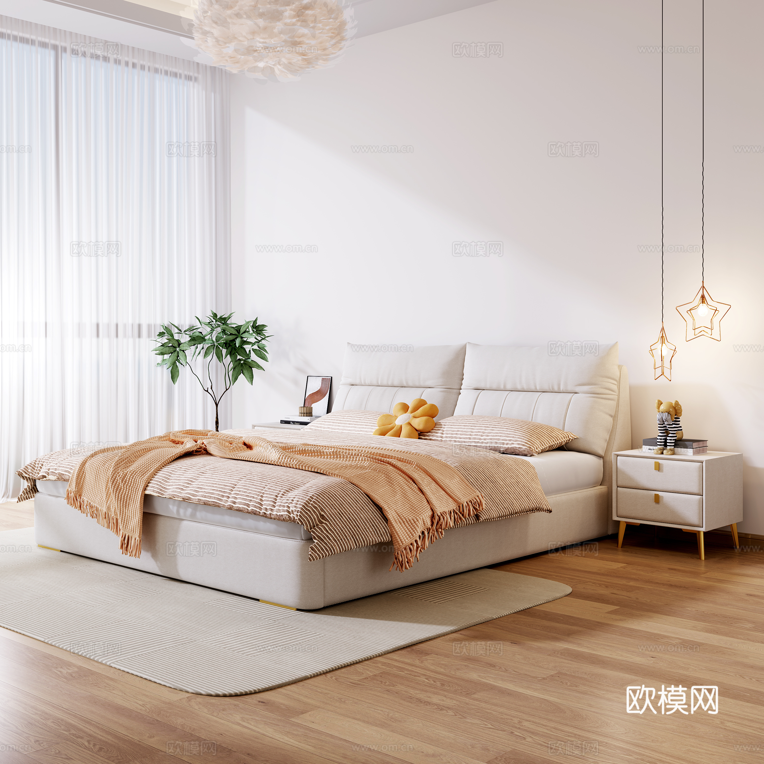 Double bed 3d model