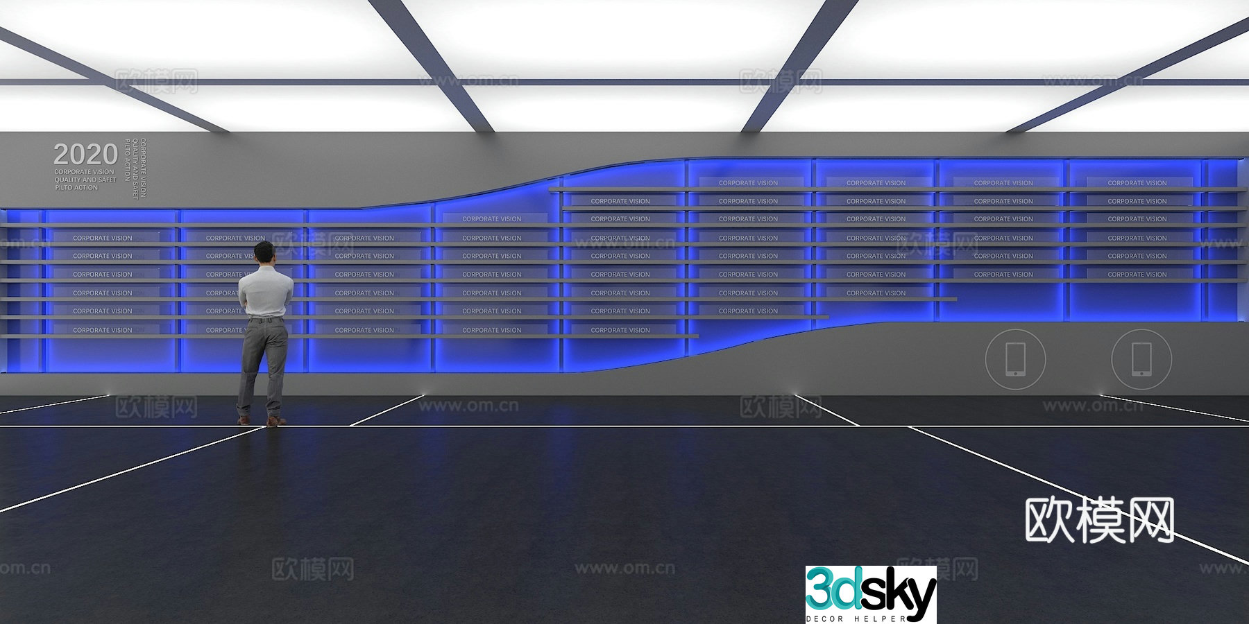 Cultural wall Corporate culture wall Display wall Theme wall Exhibition hall Campus culture Corridor 3D model