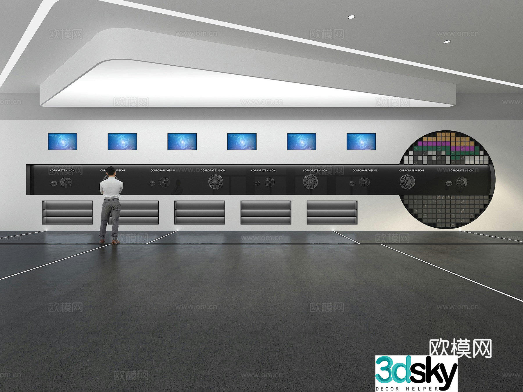 Cultural wall Corporate culture wall Display wall Classroom Exhibition hall Campus culture Corridor 3D model