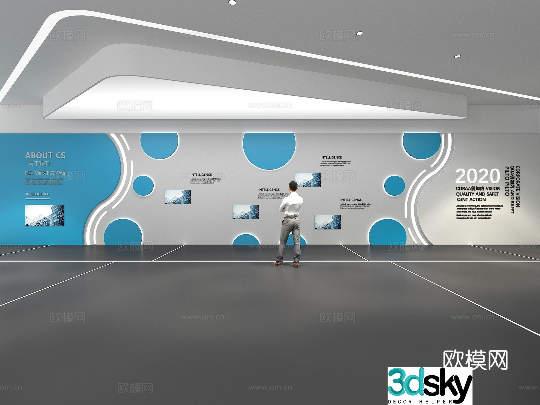 Cultural wall Corporate culture wall Display wall Theme wall Exhibition hall Campus culture Corridor 3D model