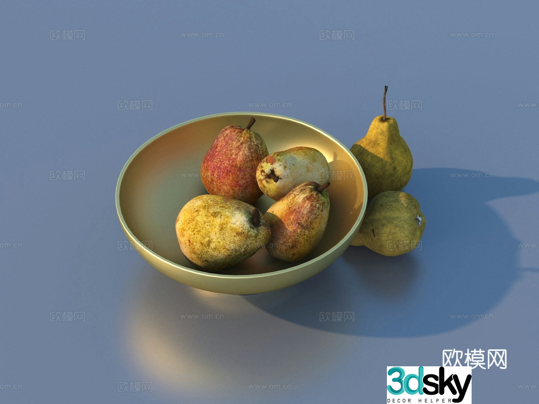 pear pear fragrant pear fruit food 3d model