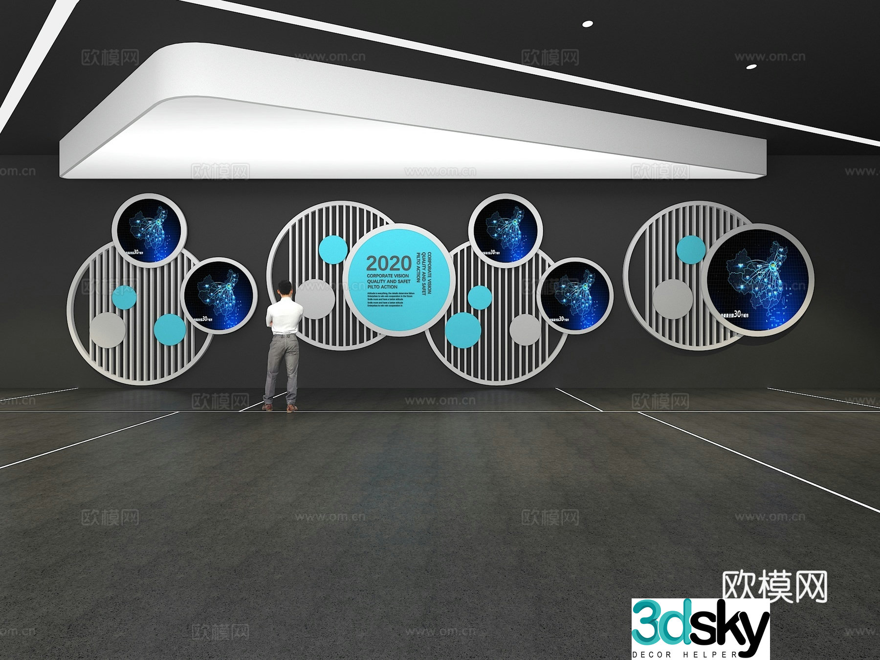 Cultural wall Corporate culture wall Display wall Theme wall Exhibition hall Campus culture Corridor 3D model