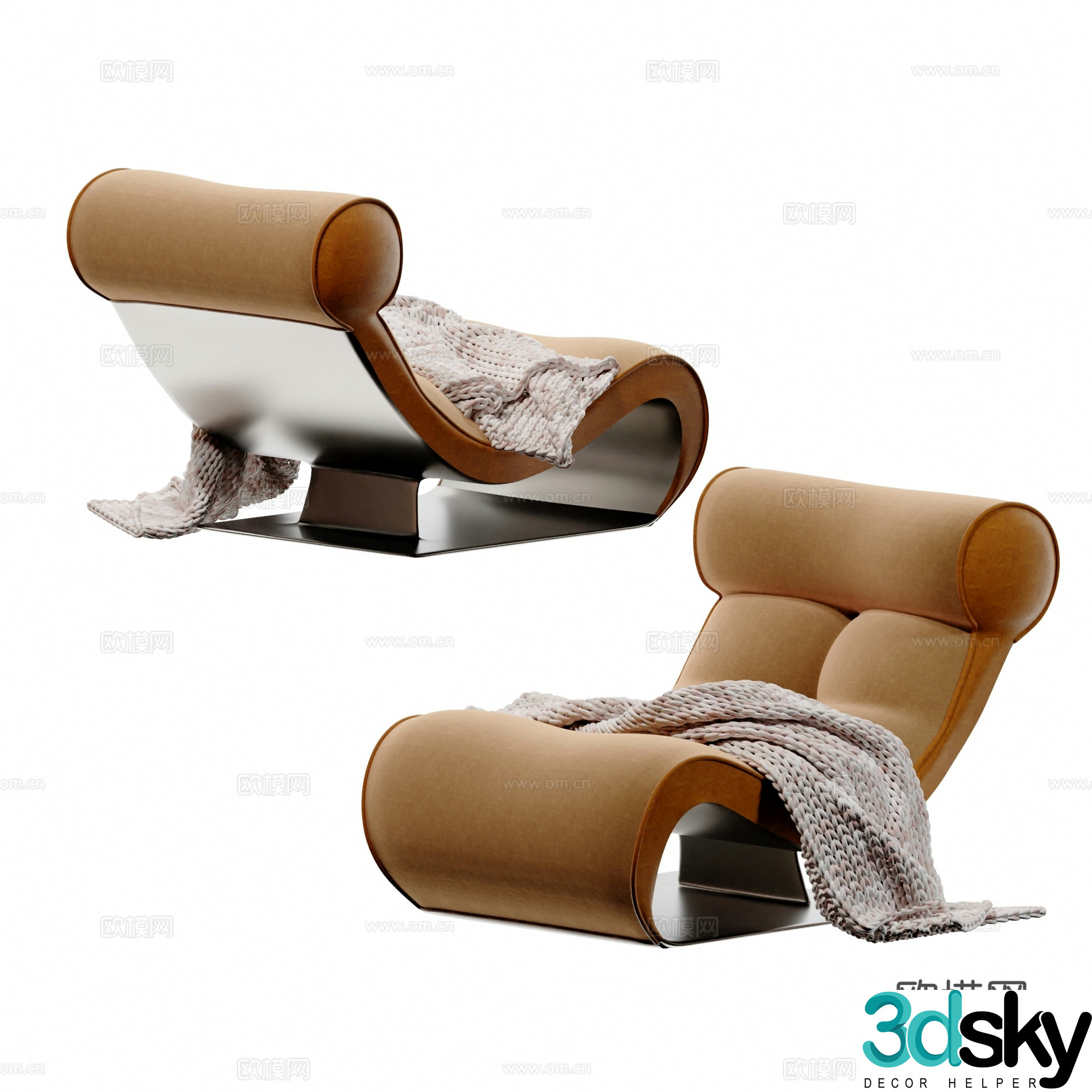 Modern light luxury lounge chair 3d model