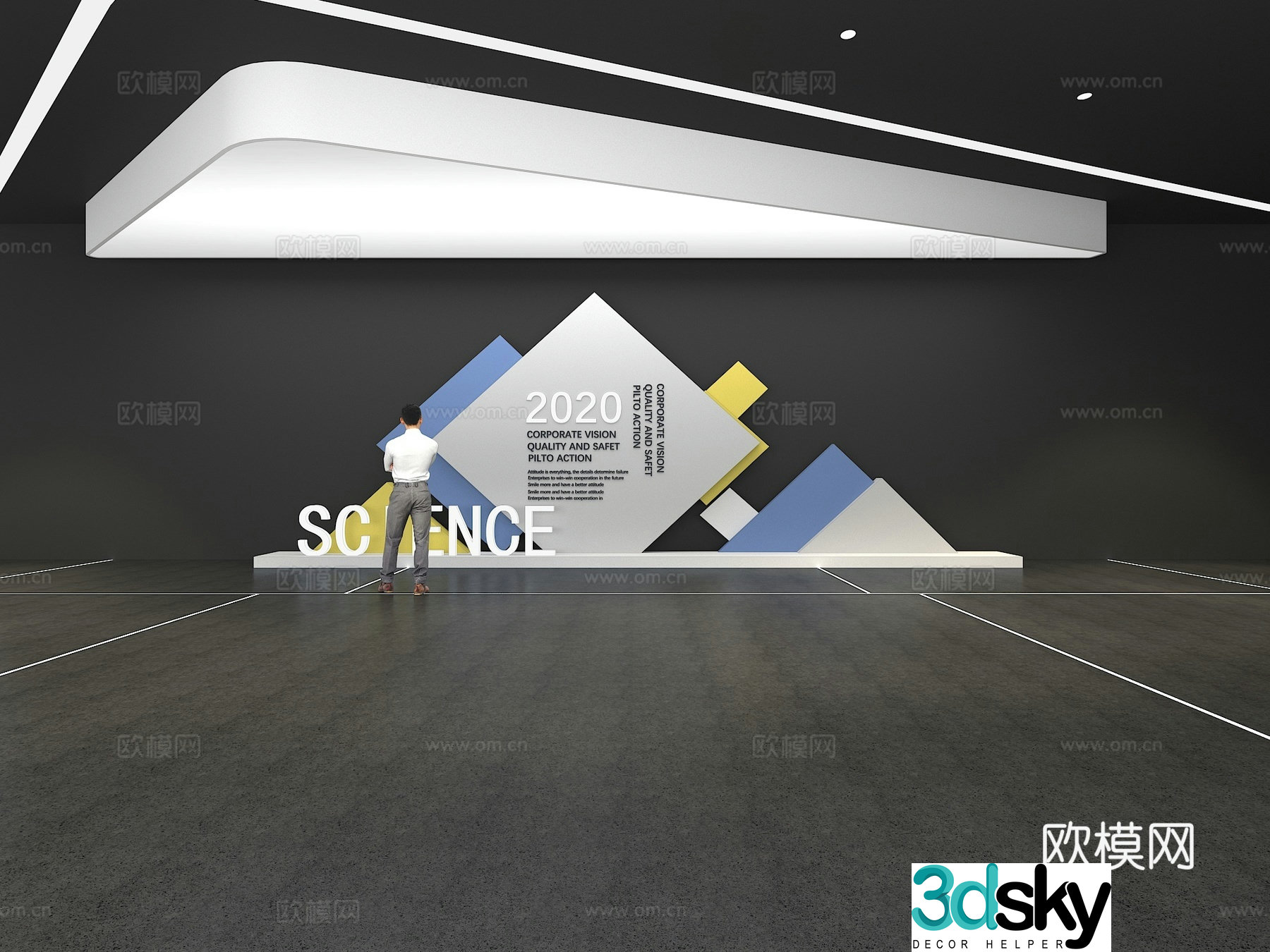Cultural wall Corporate culture wall Display wall Theme wall Exhibition hall Campus culture Corridor 3D model