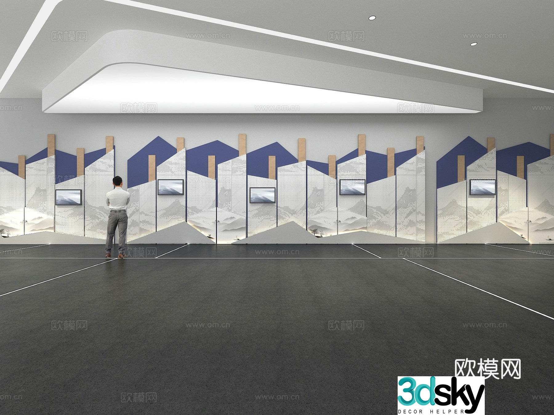 Cultural wall Corporate culture wall Display wall Classroom Exhibition hall Campus culture Corridor 3D model