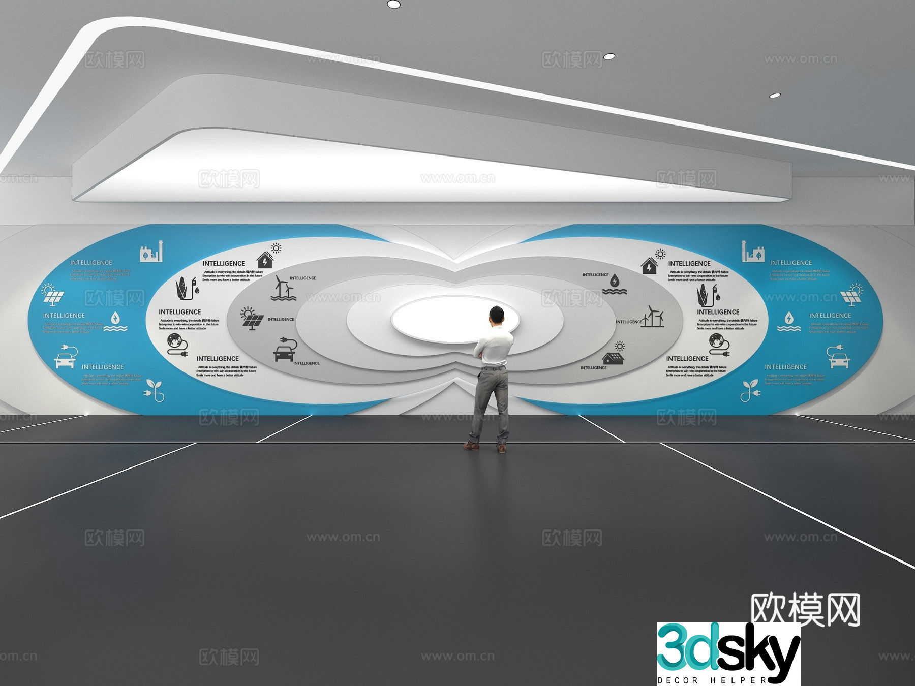 Cultural wall Corporate culture wall Display wall Theme wall Exhibition hall Campus culture Corridor 3D model