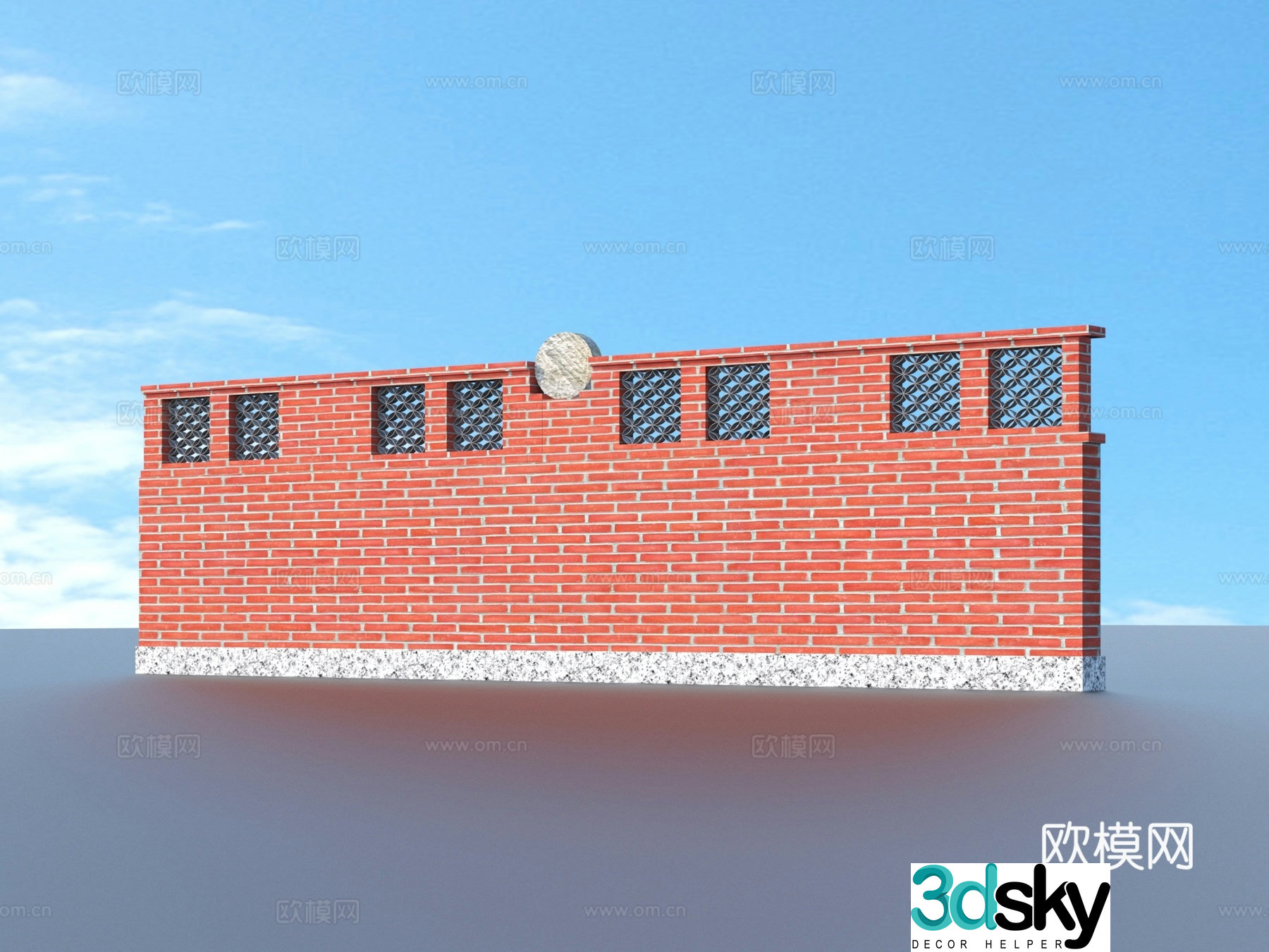 Brick wall Red brick wall Three-dimensional brick wall 3d model