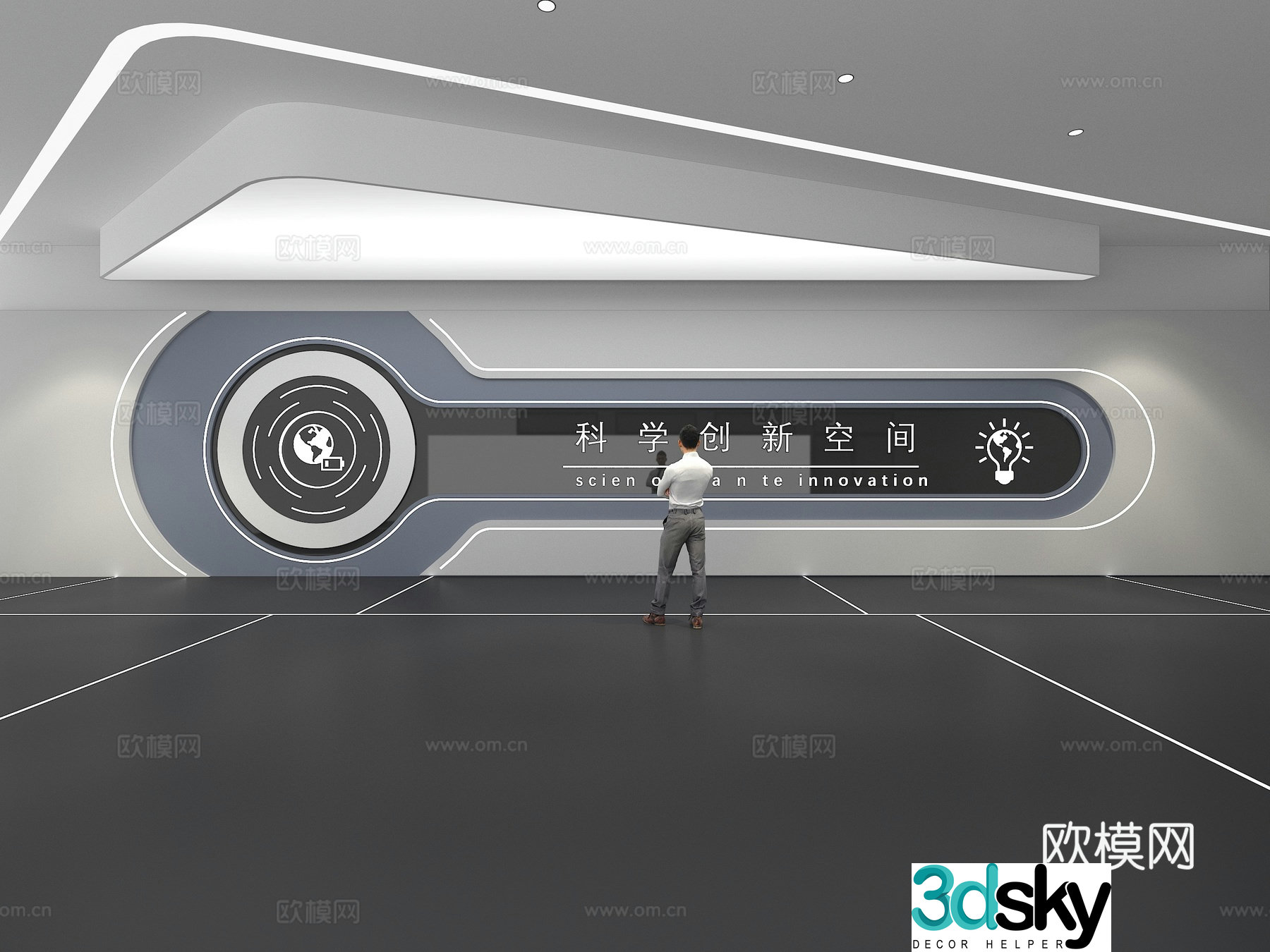 Cultural wall Corporate culture wall Display wall Theme wall Exhibition hall Campus culture Corridor 3D model