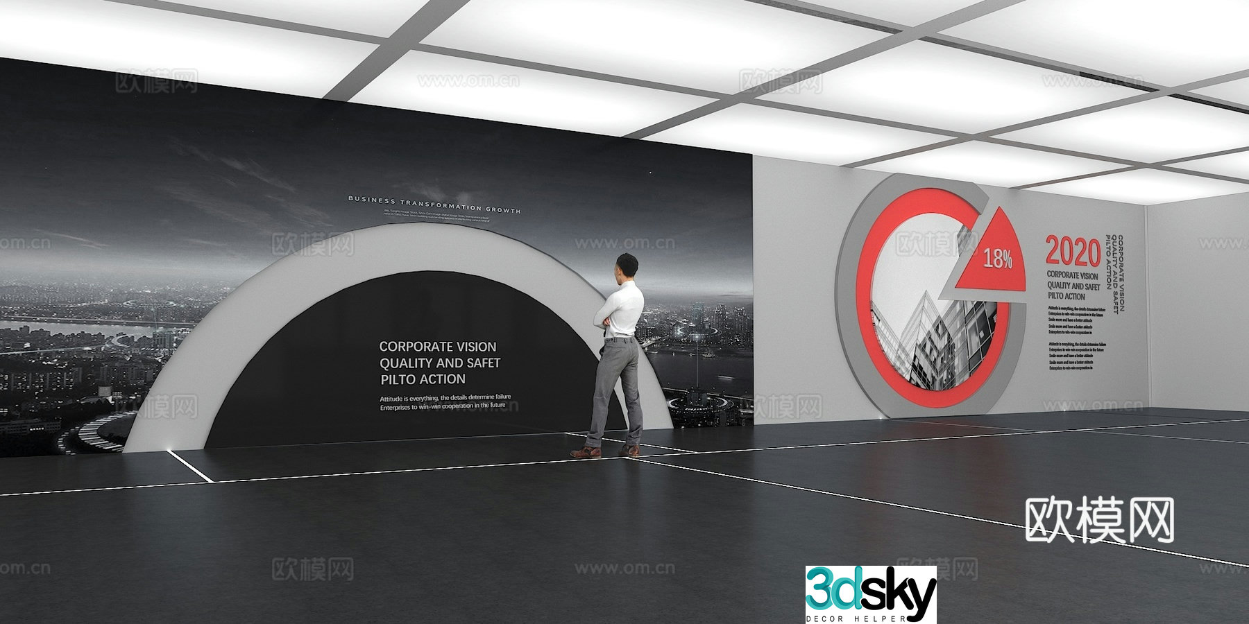 Cultural wall Corporate culture wall Display wall Classroom Exhibition hall Campus culture Corridor 3D model