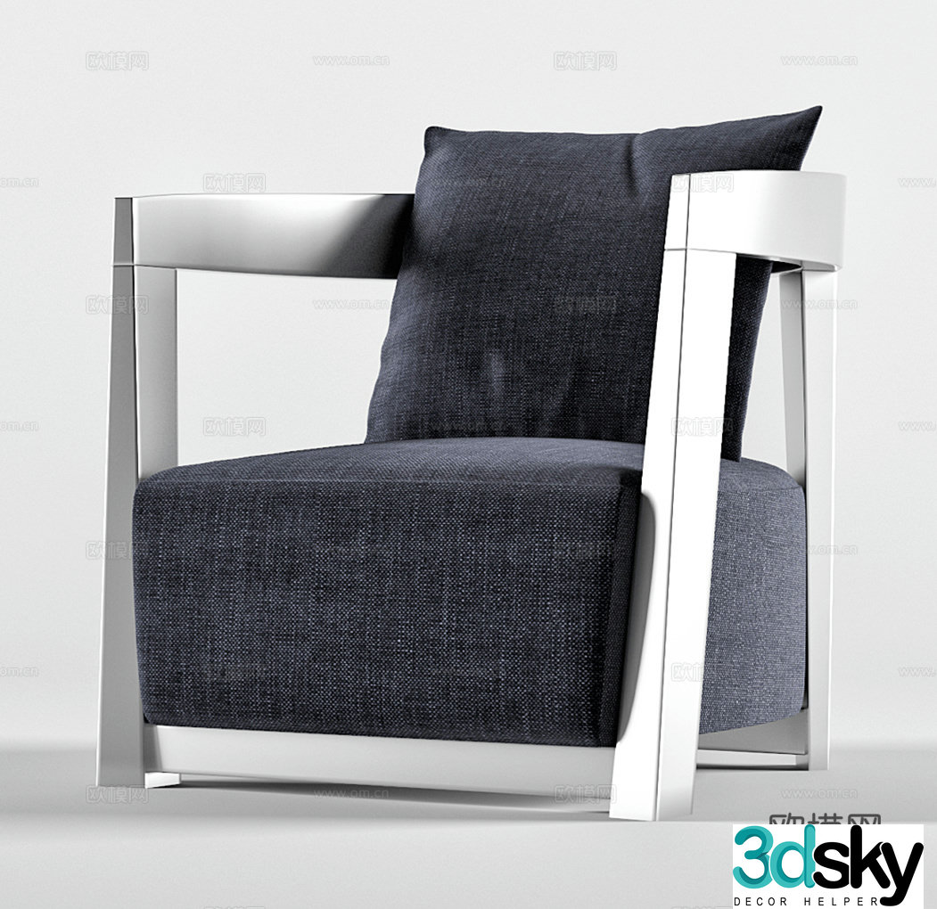 Wasabi single sofa Wasabi single chair B&B single chair Courtyard single chair Armchair Cloth 3D model