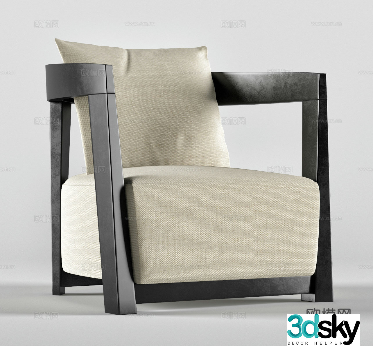Wasabi single sofa Wasabi single chair B&B single chair Courtyard single chair Armchair Cloth 3D model
