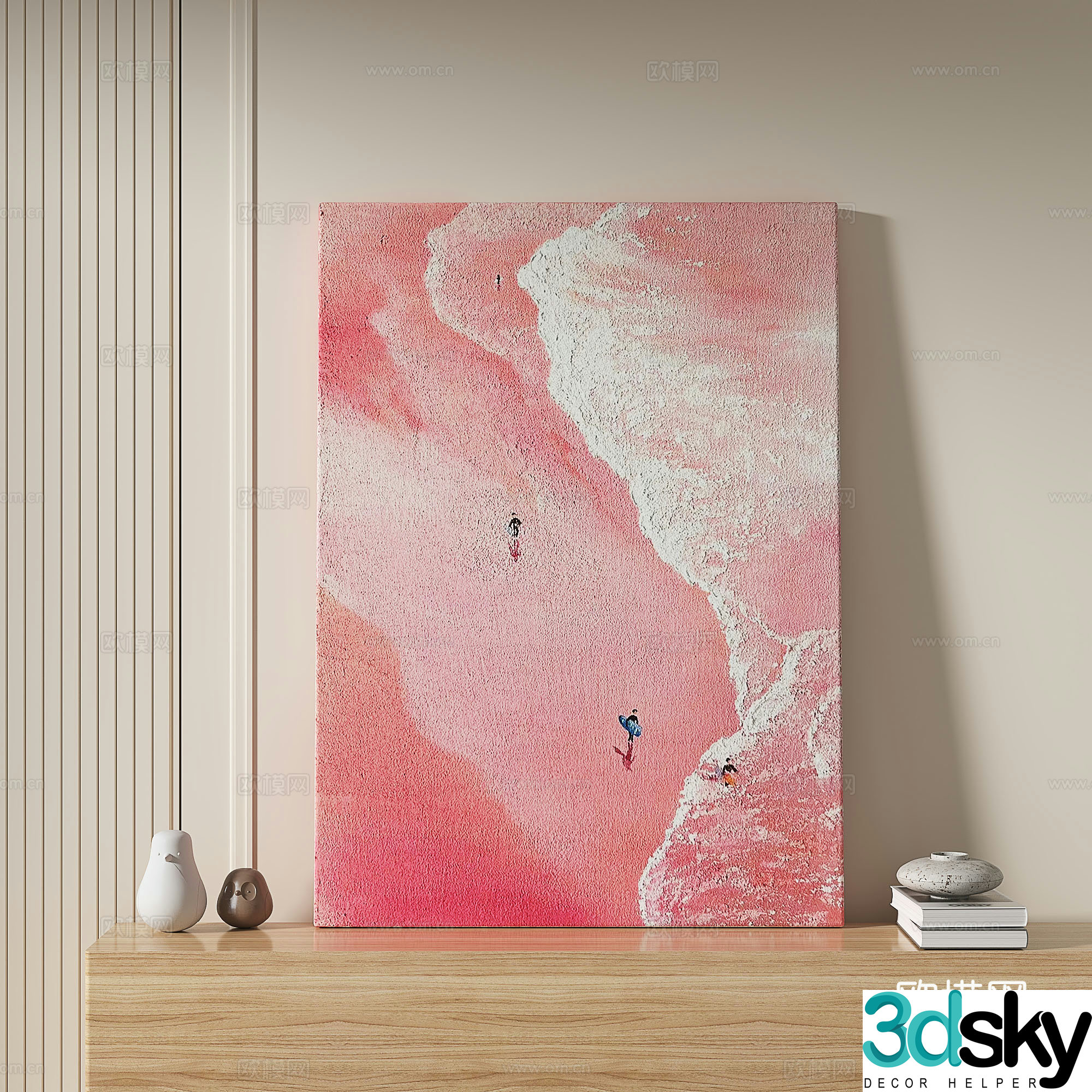 Modern simple light luxury wasabi decorative painting 3d model
