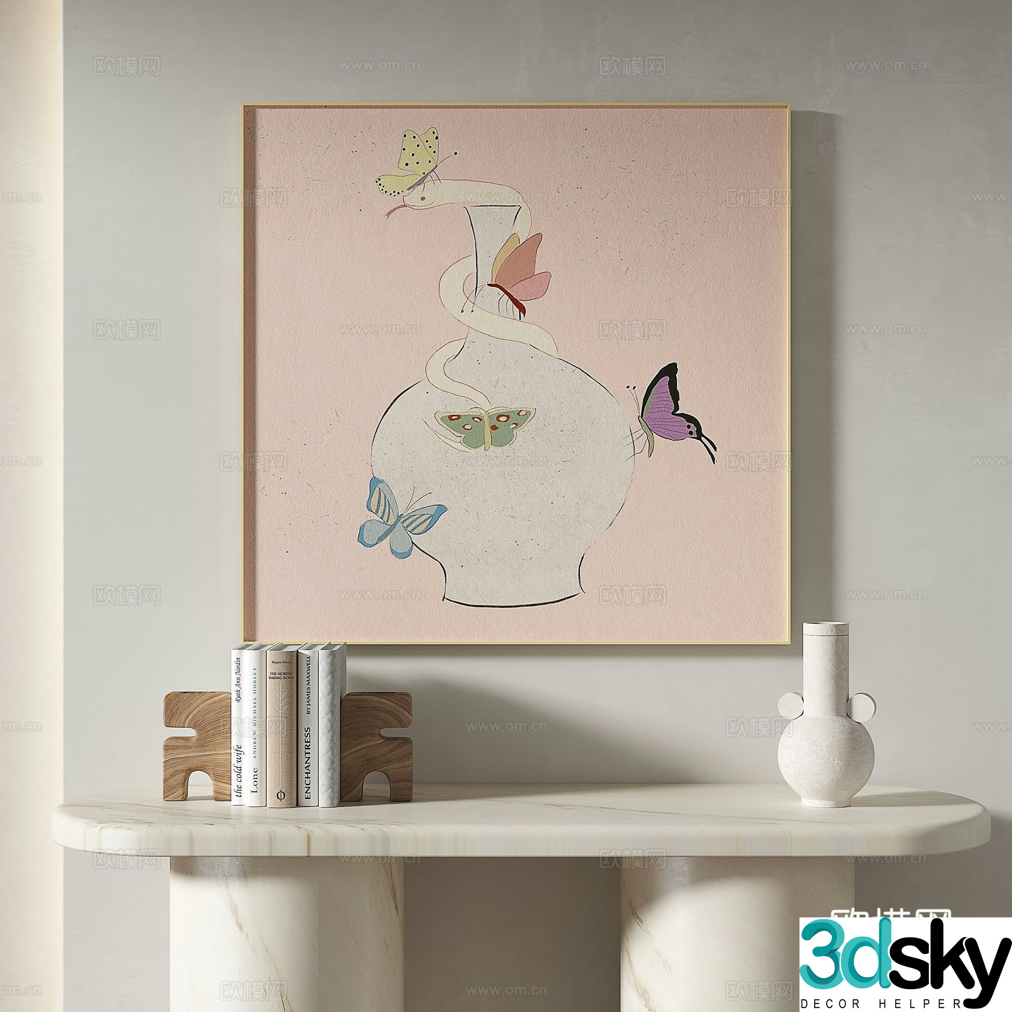 Modern simple medieval decorative painting 3d model