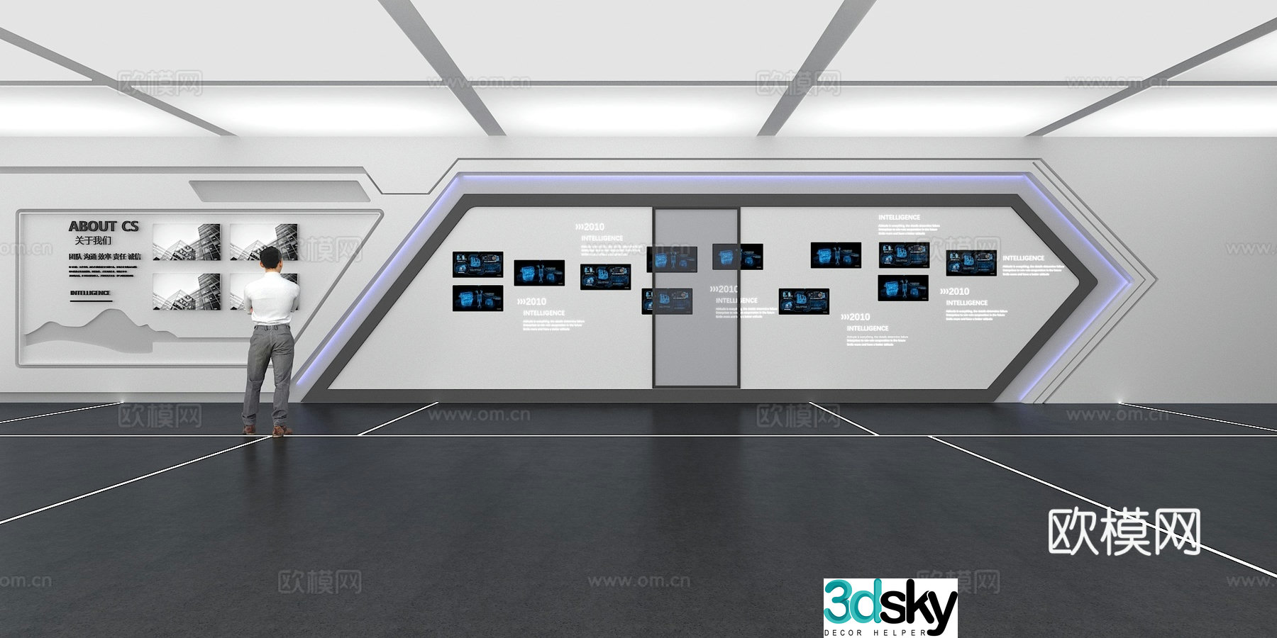 Cultural wall Corporate culture wall Display wall Sliding screen Exhibition hall Campus culture Classroom 3D model