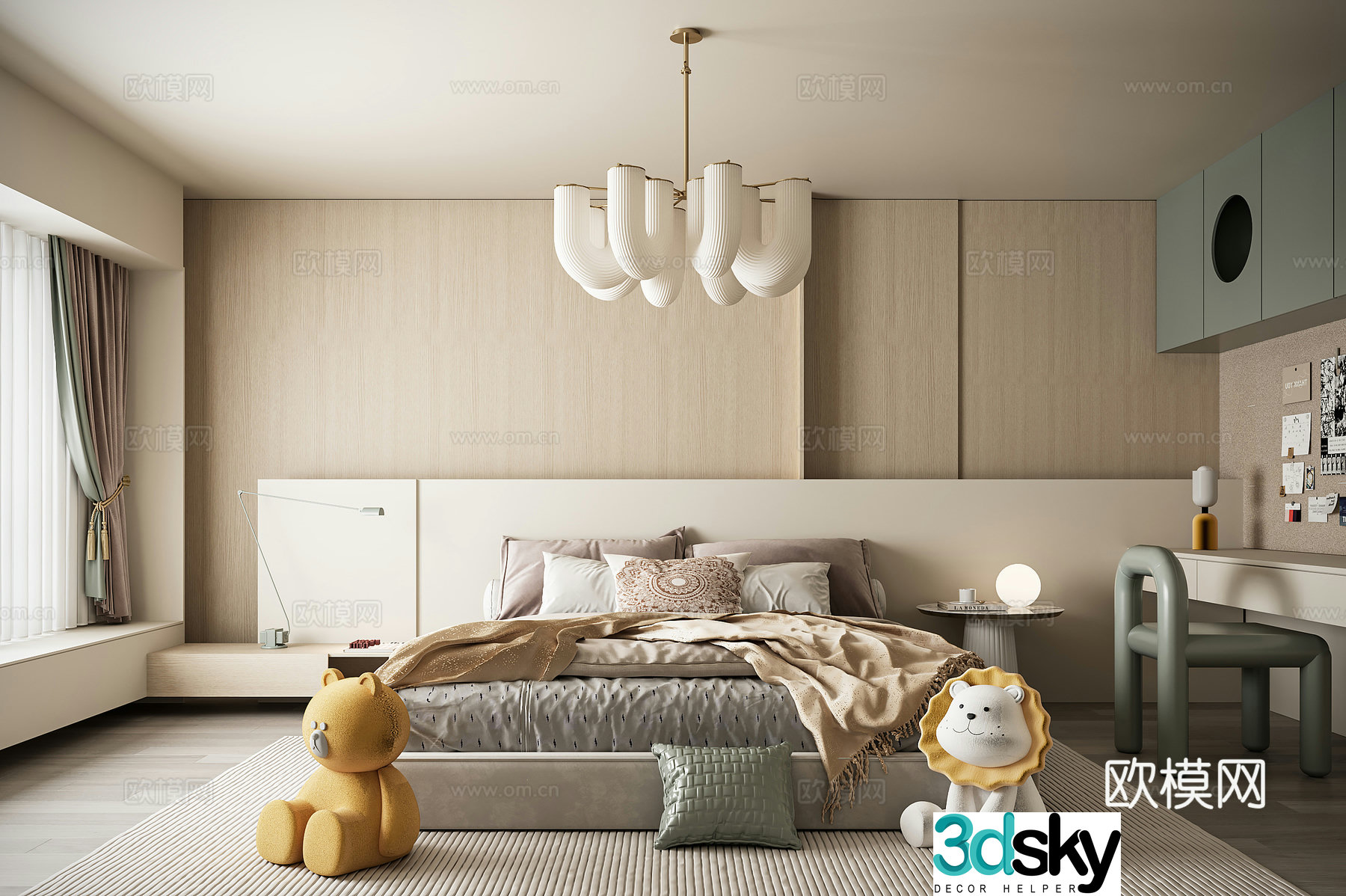 Modern minimalist children’s room 3D model