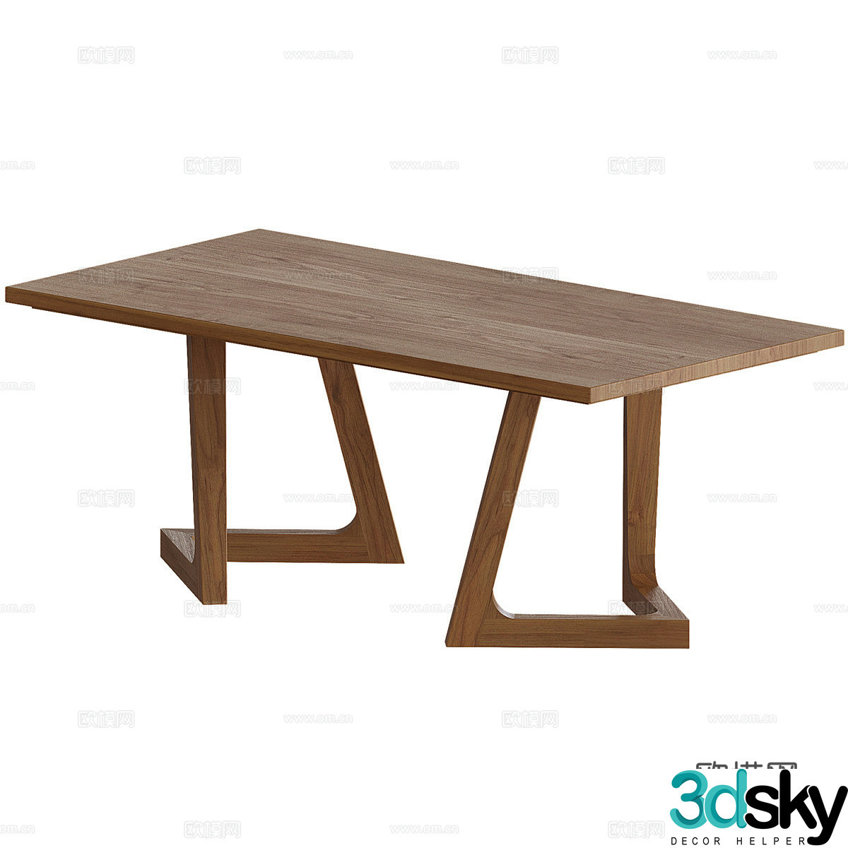 Wasabi dining table solid wood dining table negotiation table tea table tea table square table special shape dining table 3D model
