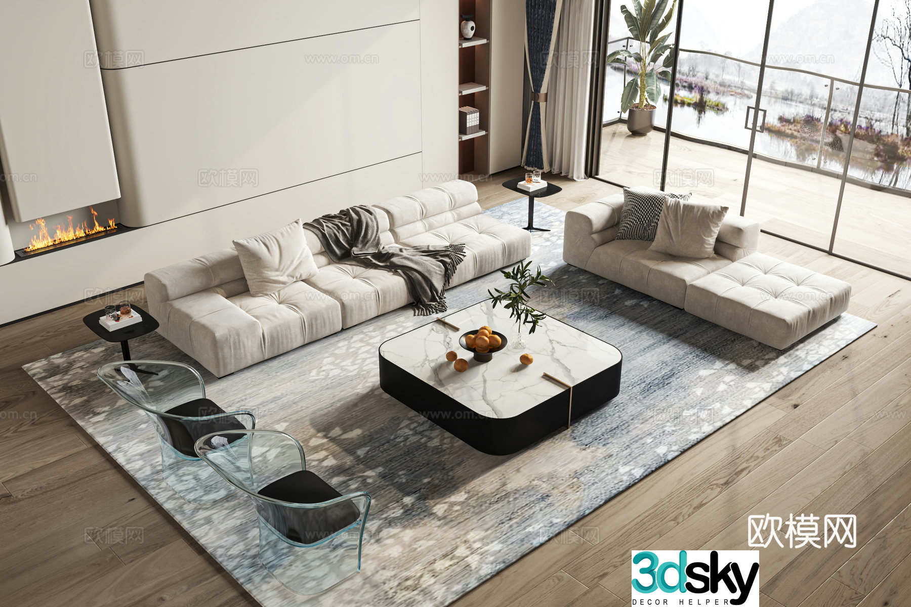 Modern style decorative painting 3d model