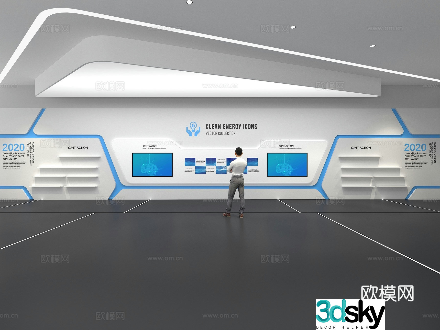 Cultural wall Corporate culture wall Display wall Theme wall Exhibition hall Campus culture Corridor 3D model