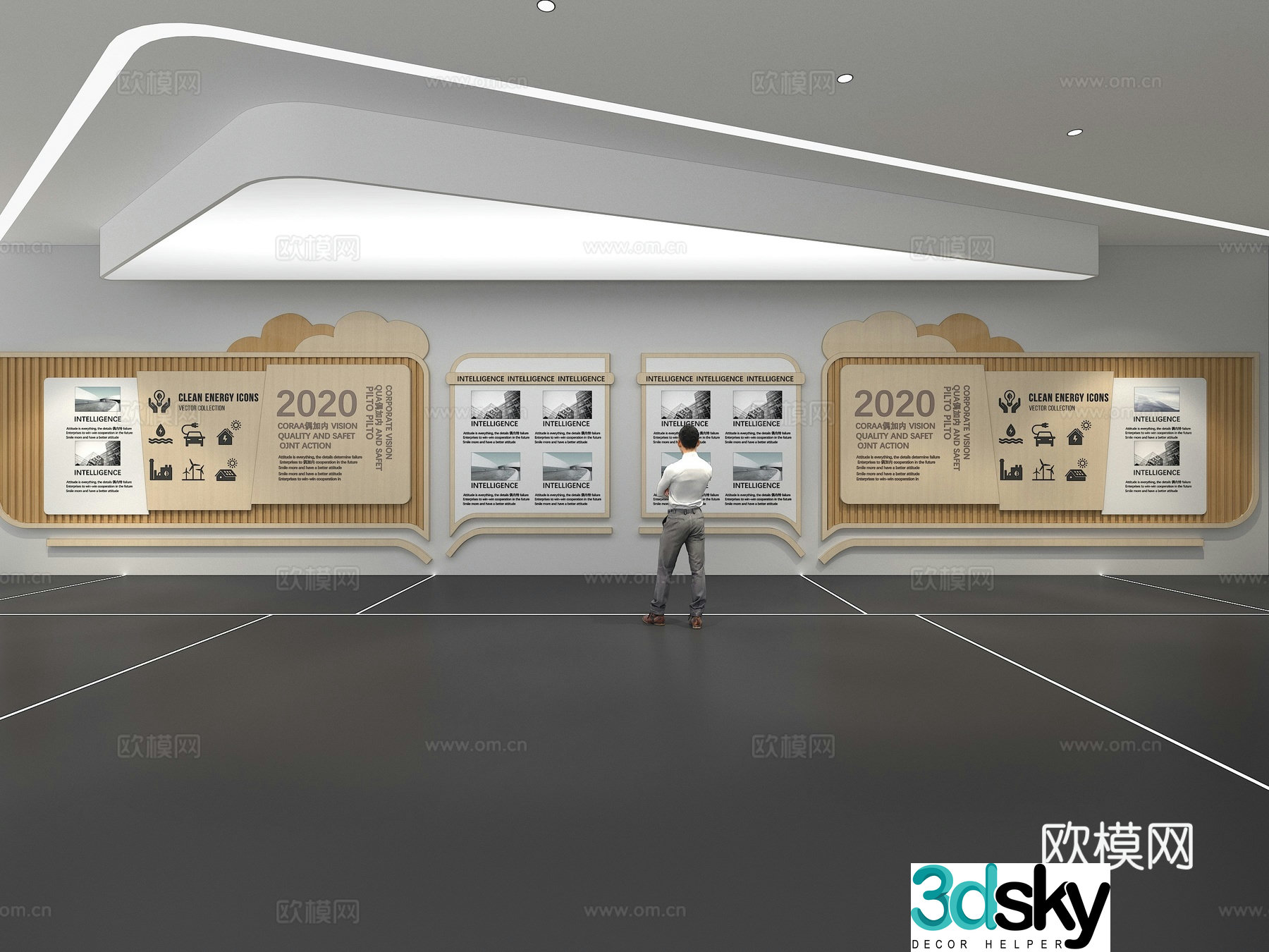 Cultural wall Corporate culture wall Education Theme wall Exhibition hall Campus culture Corridor 3D model