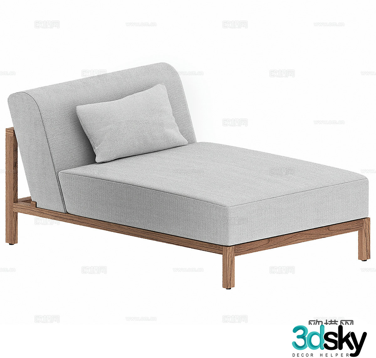 Wasabi style chaise longue sofa bed sofa chair fabric single chair fabric single sofa fabric lazy 3D model