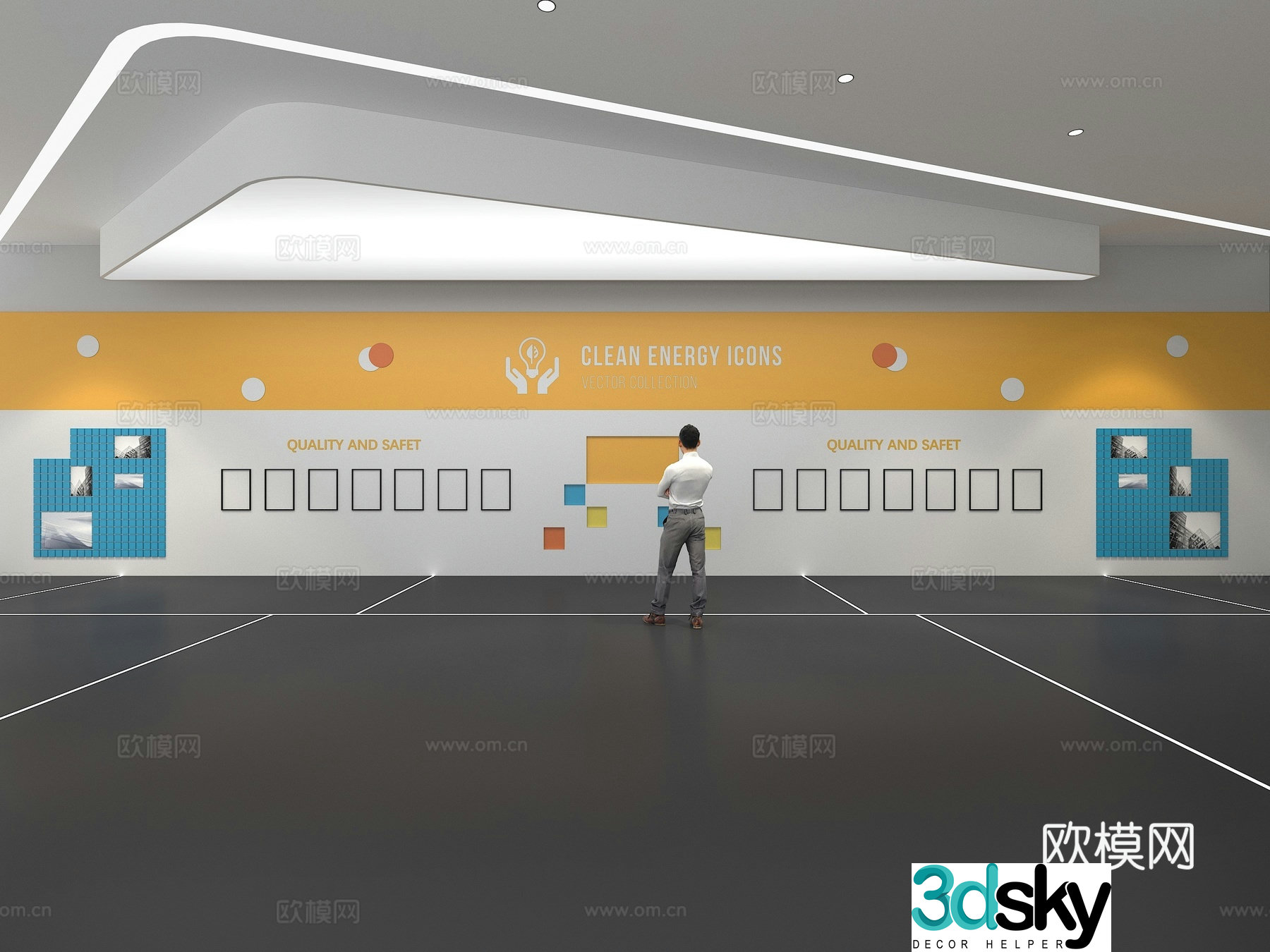 Cultural wall Corporate culture wall Education Theme wall Exhibition hall Campus culture Corridor 3D model