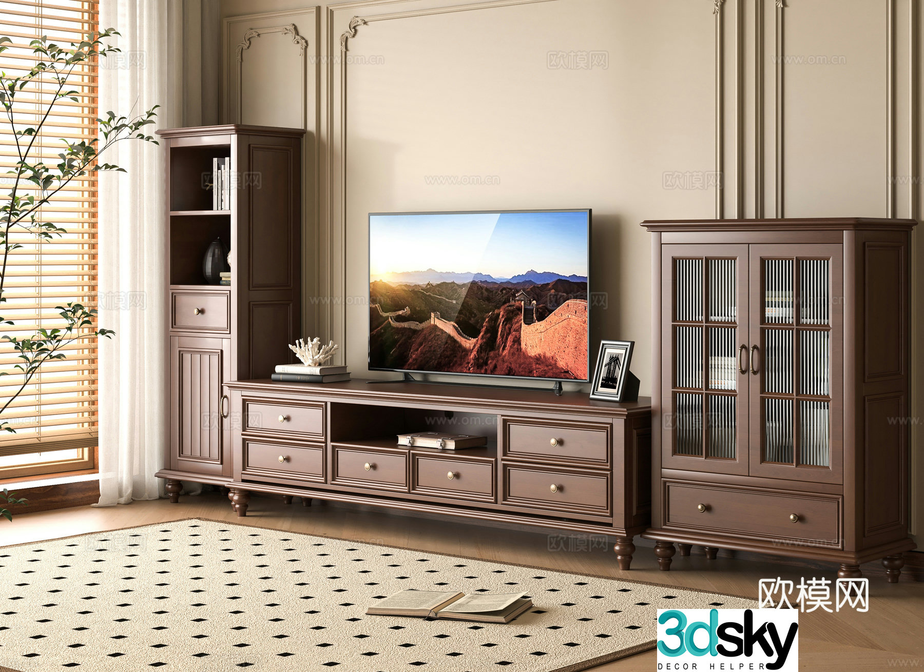Middle-aged TV cabinet 3D model