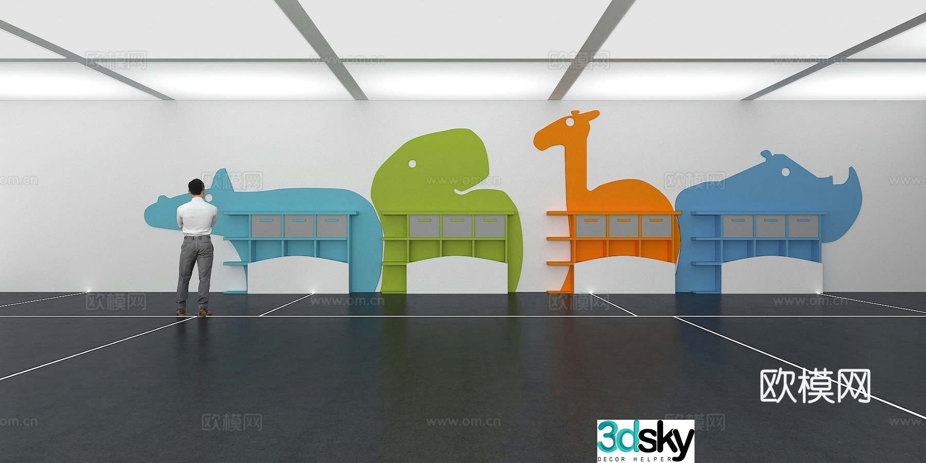 Cultural wall Children’s cultural wall Display wall Classroom Exhibition hall Campus culture Corridor 3D model