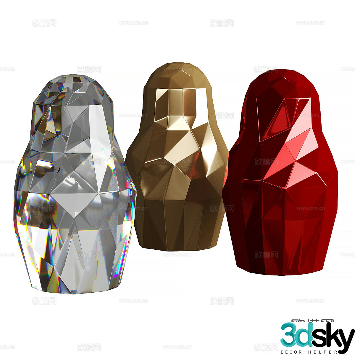 Modern Italian light luxury sculpture ornaments 3D model