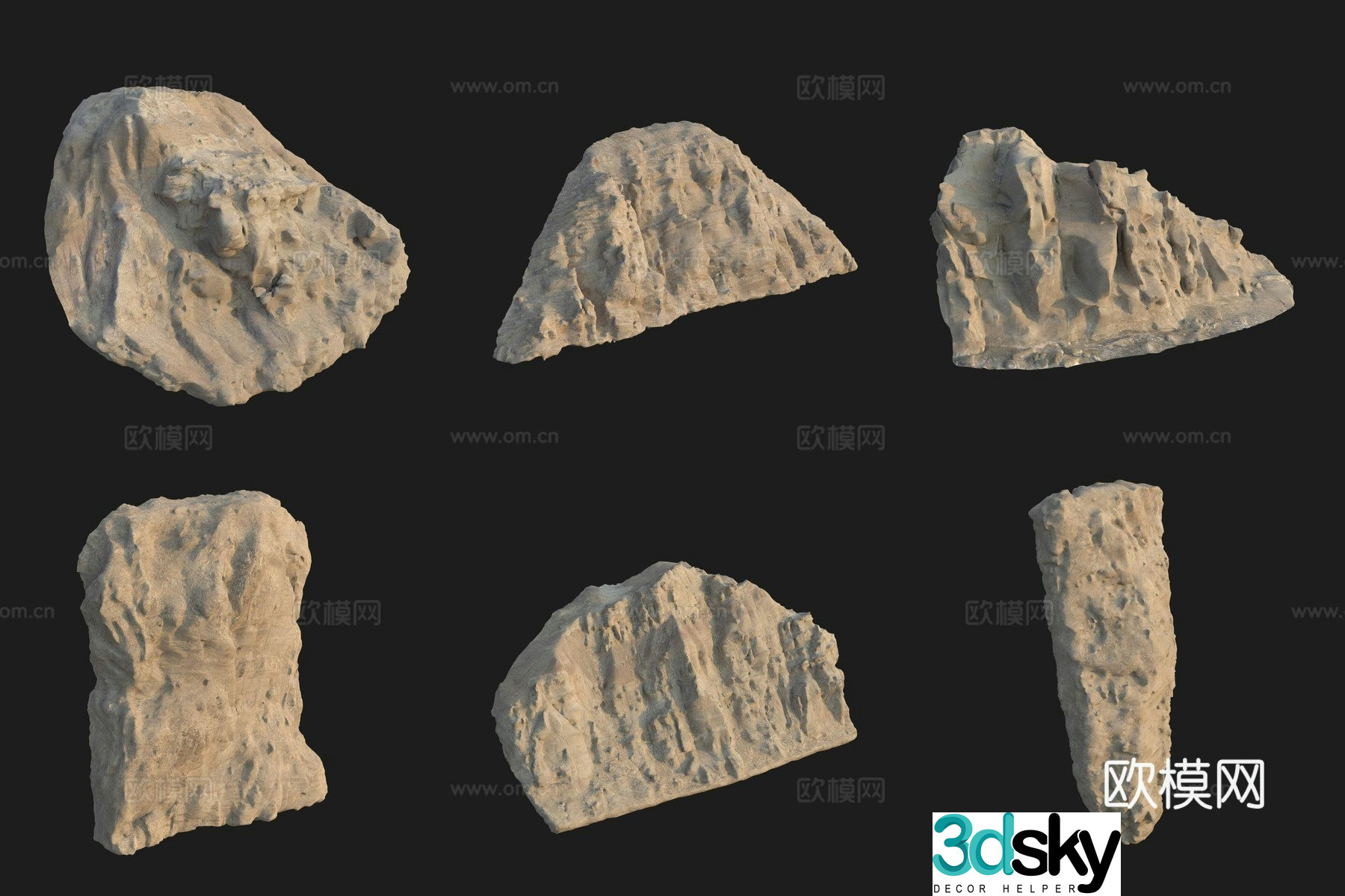 Cliff Big Stone Rock Boulder 3D Model