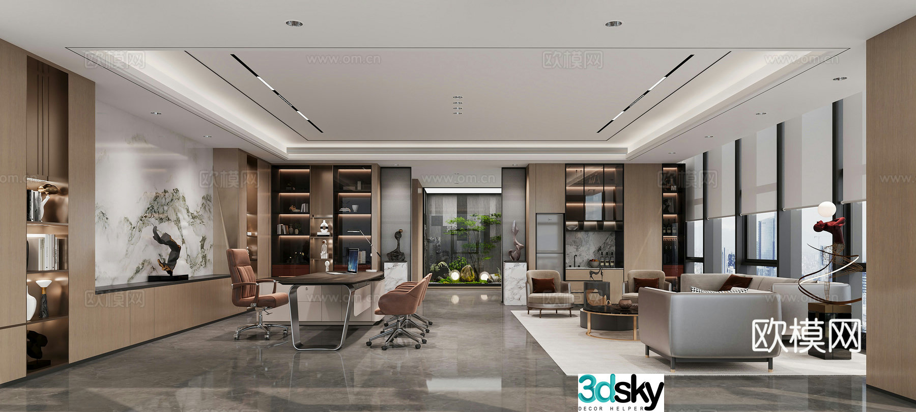 Modern Chairman’s Office 3D Model