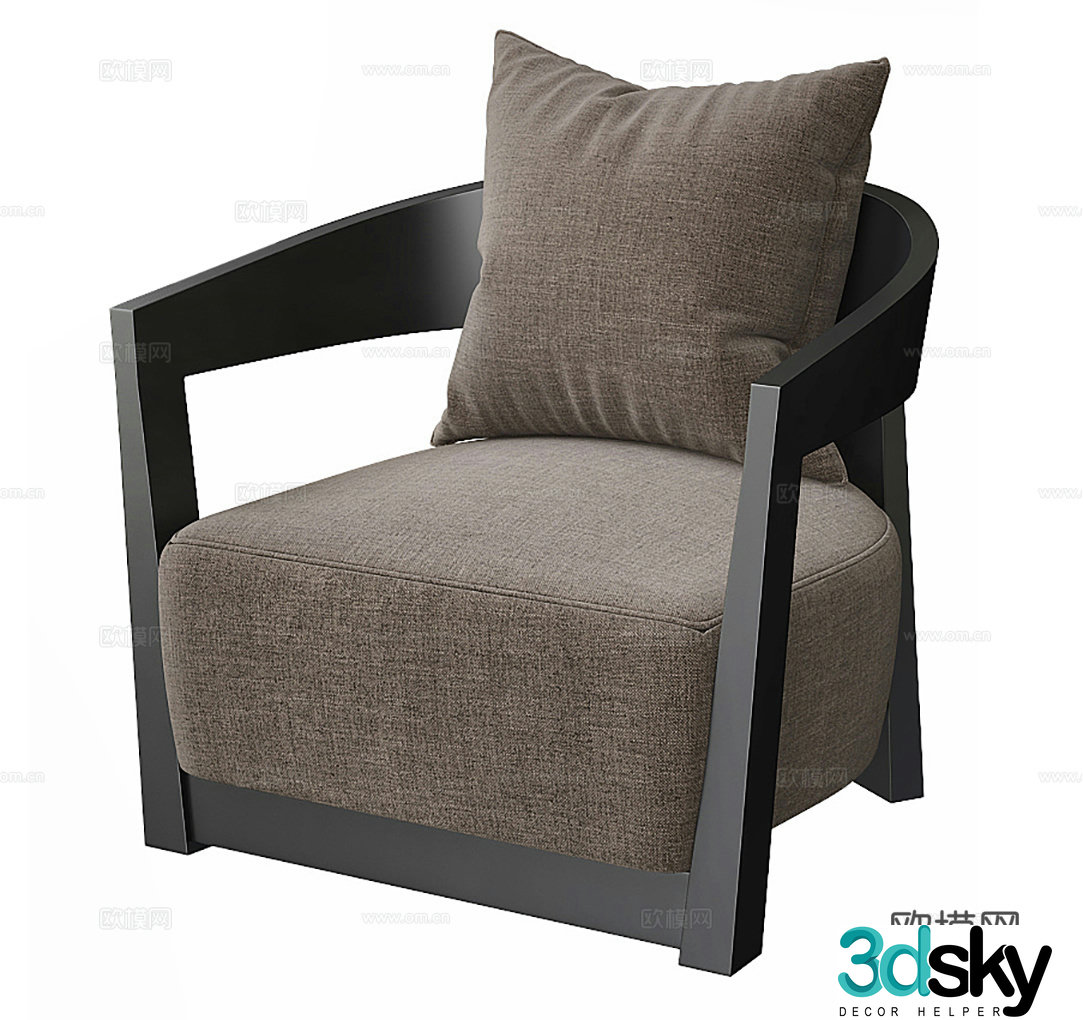 Wasabi single sofa Wasabi single chair B&B single chair Courtyard single chair Armchair Cloth 3D model