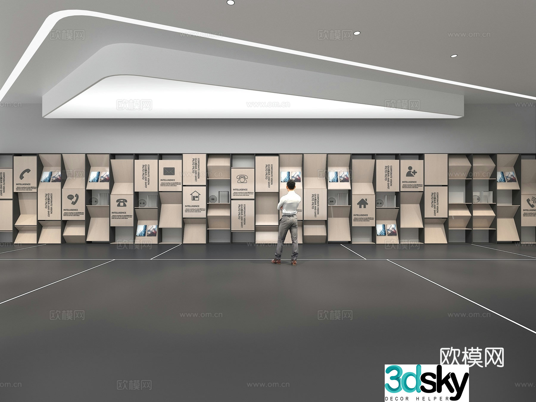 Cultural wall Corporate culture wall Display wall Theme wall Exhibition hall Campus culture Corridor 3D model