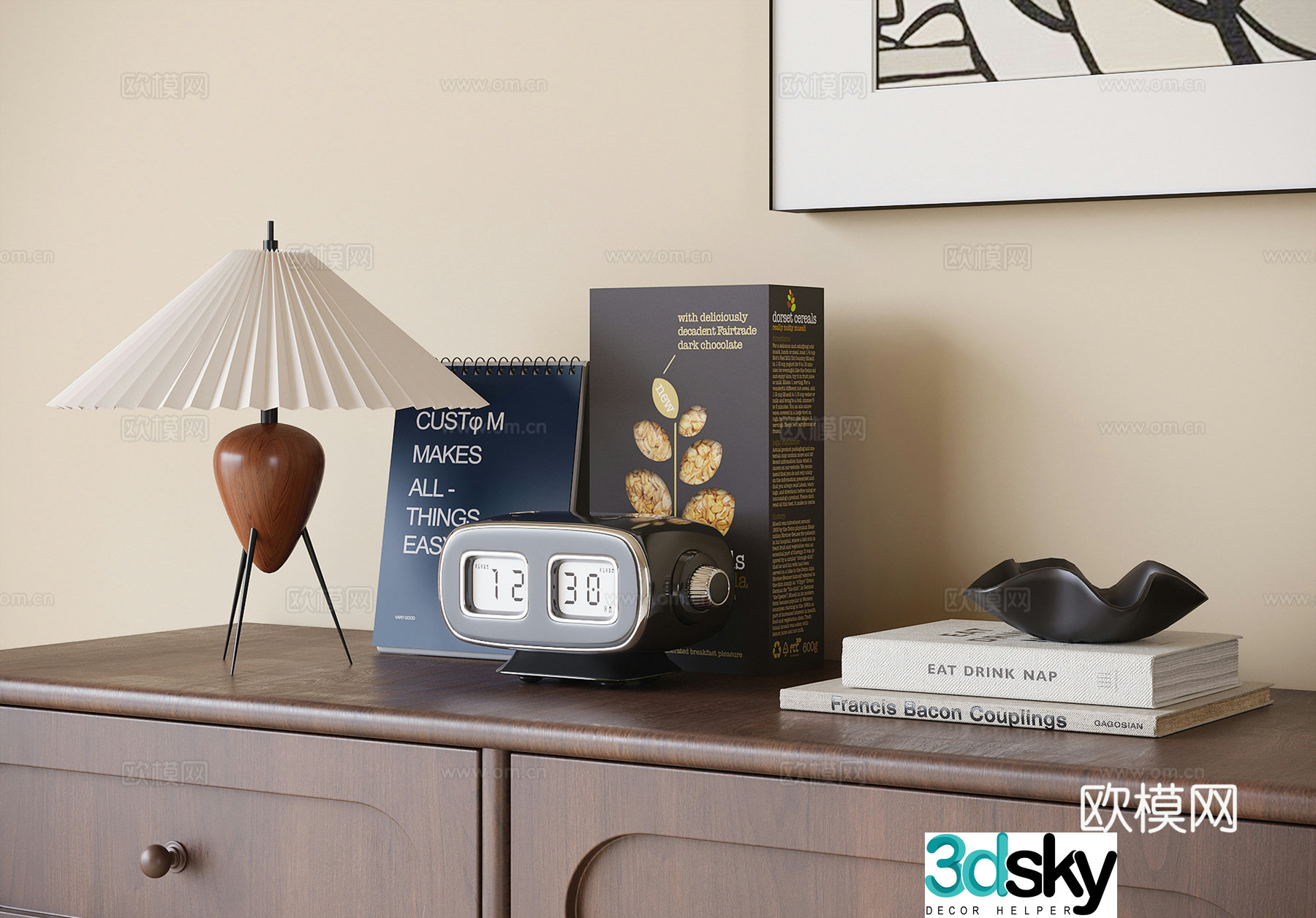 Modern jewelry ornaments Decorative ornaments Table lamp Book ornaments 3D model