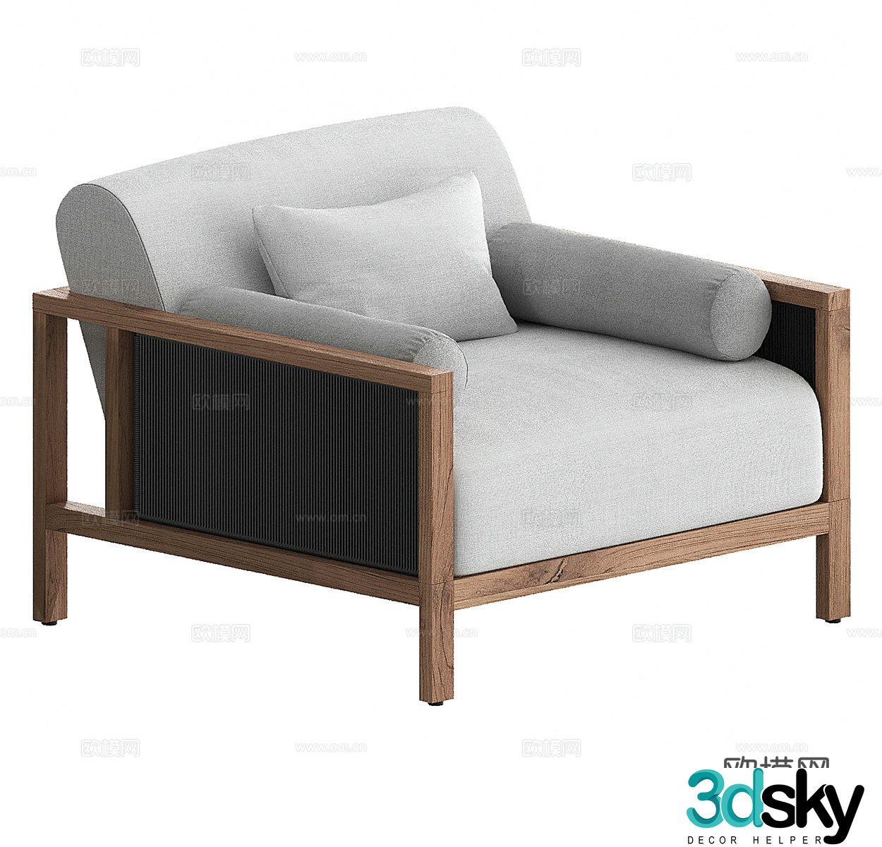 Wasabi style leisure chair courtyard leisure chair outdoor leisure chair homestay leisure chair homestay single chair 3D model