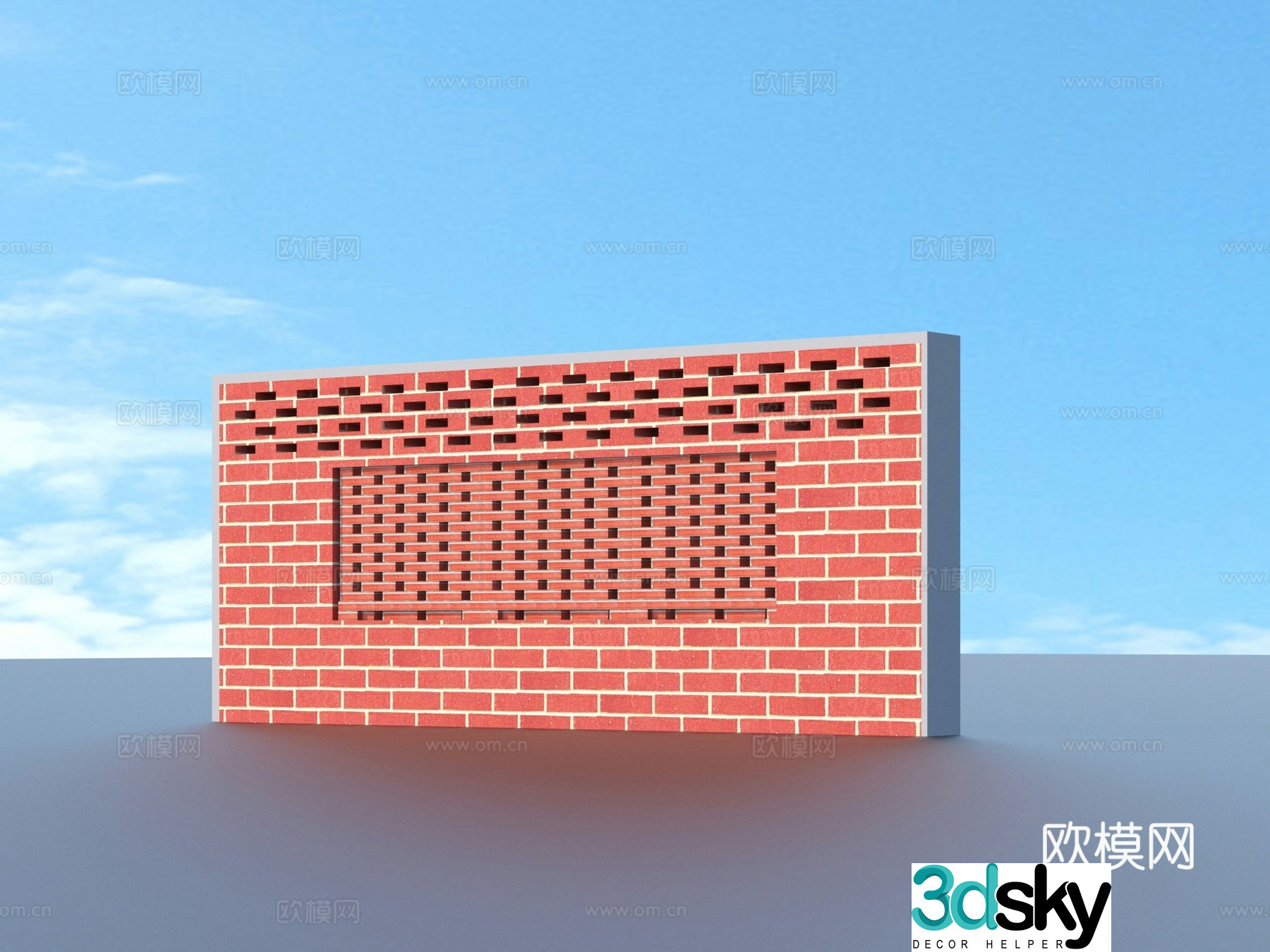 Brick wall Red brick wall Three-dimensional brick wall 3d model